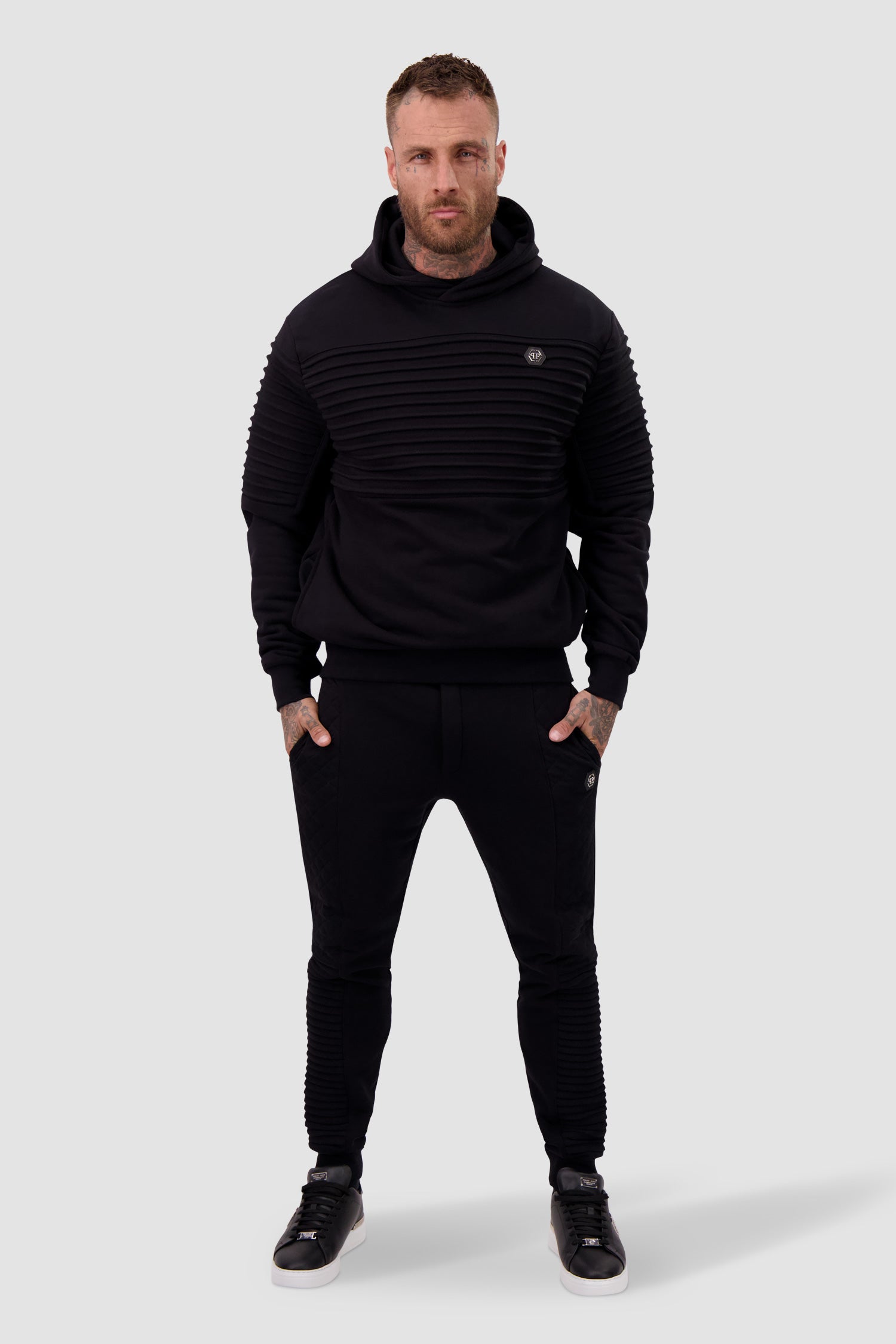 Philipp Plein Black Gothic Hoodie for Men - Stylish Streetwear for Urban Fashion & Night Out