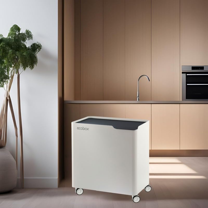 Eco-Friendly Trash Can & Recycling Bin with Soft Closing System - DON HIERRO ECOBOX Black | Perfect for Kitchen, Office & Home Waste Management
