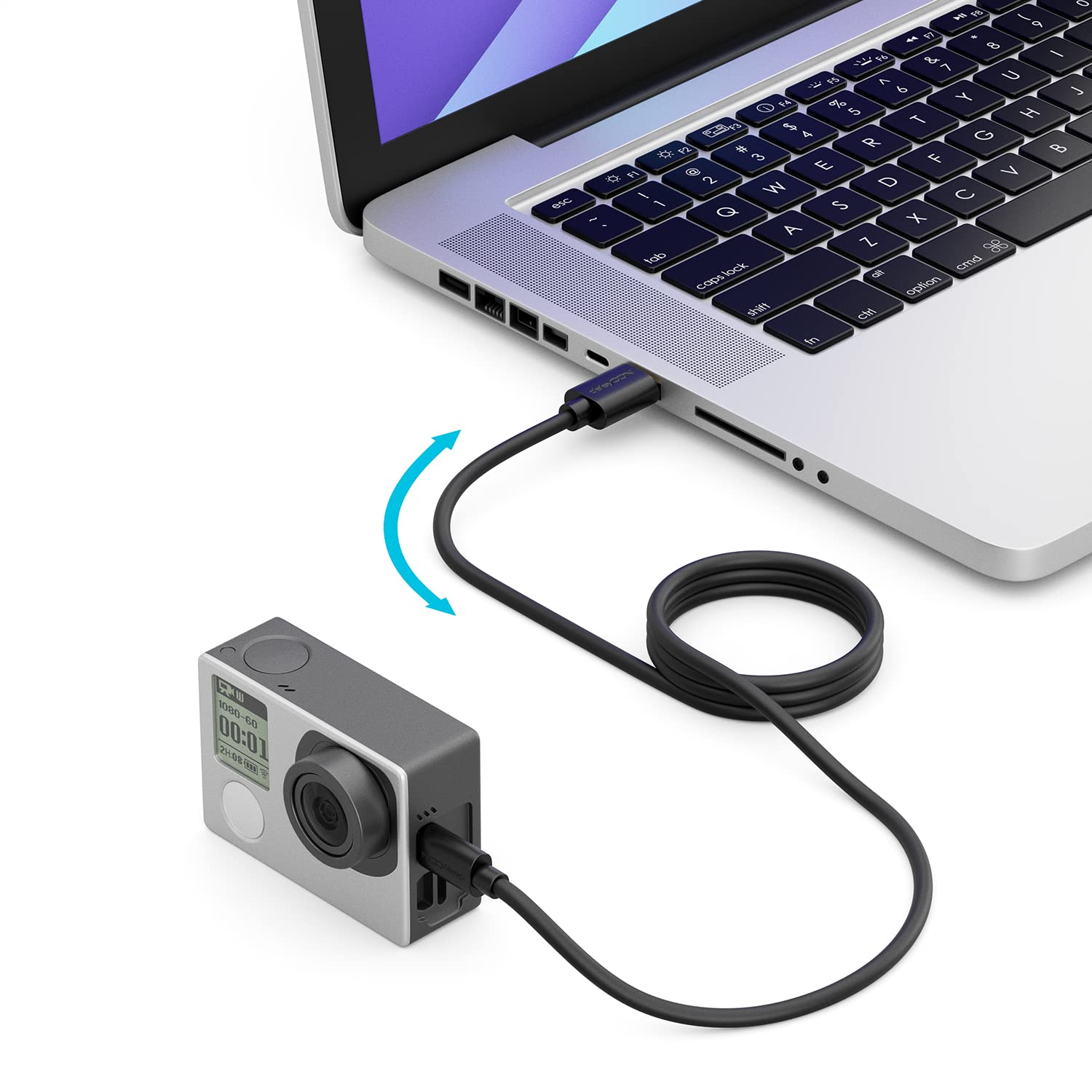 deleyCON 0.5m High-Speed Mini USB 2.0 Cable - Charging & Data Sync Cable for Smartphones, Tablets, GPS Devices - USB A Male to Mini B Connector - Black - Perfect for Home, Office & Travel Charging