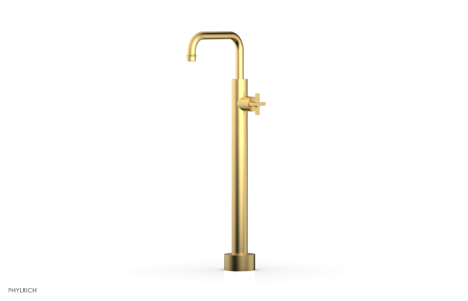 HEX MODERN Low Floor Mount Tub Filler with Cross Handle - Model 501 54 04 | Perfect for Modern Bathroom Renovations & Spa-Like Showower Experiences