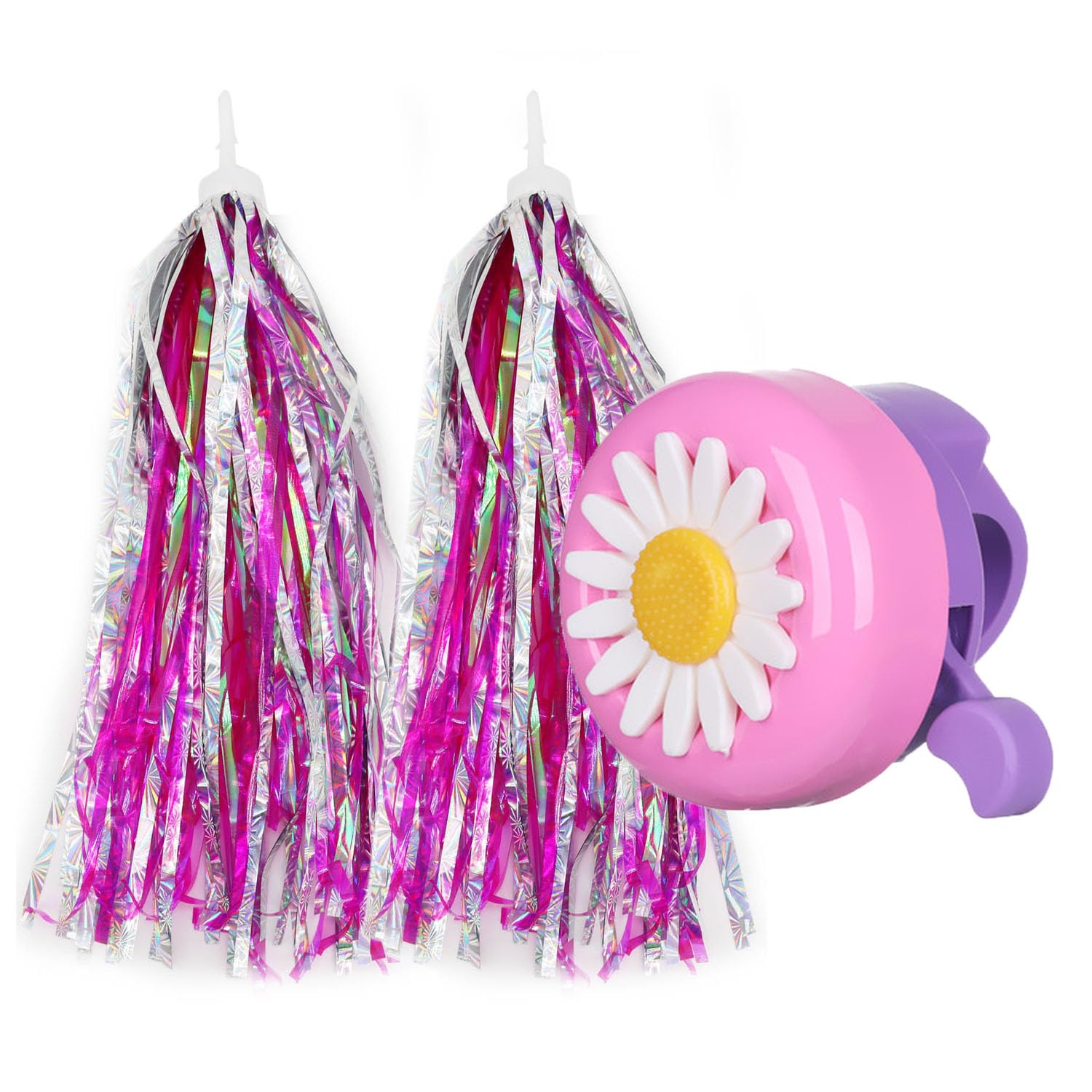 PLATT Kids Bike Bell & Horn with Streamer Tassels - Durable Bicycle Accessories for Boys & Girls - Perfect for Cycling Safety & Fun Outdoor Rides