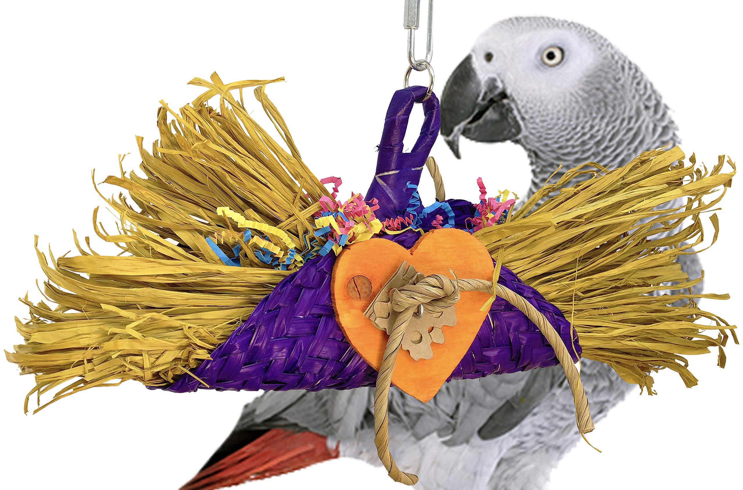 Bonka Bird Toys 950 - Foraging & Shredding Parrot Toy for Macaws, Cockatoos & Large Birds | Interactive Bird Enrichment Activity for Mental Stimulation & Play