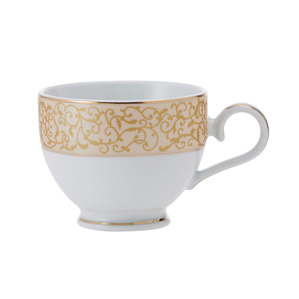 Luxury 40-Piece Gold Dinnerware Set for 8 - Elegant Parchment Color Fine China for Formal Dining, Wedding Registry & Special Occasions