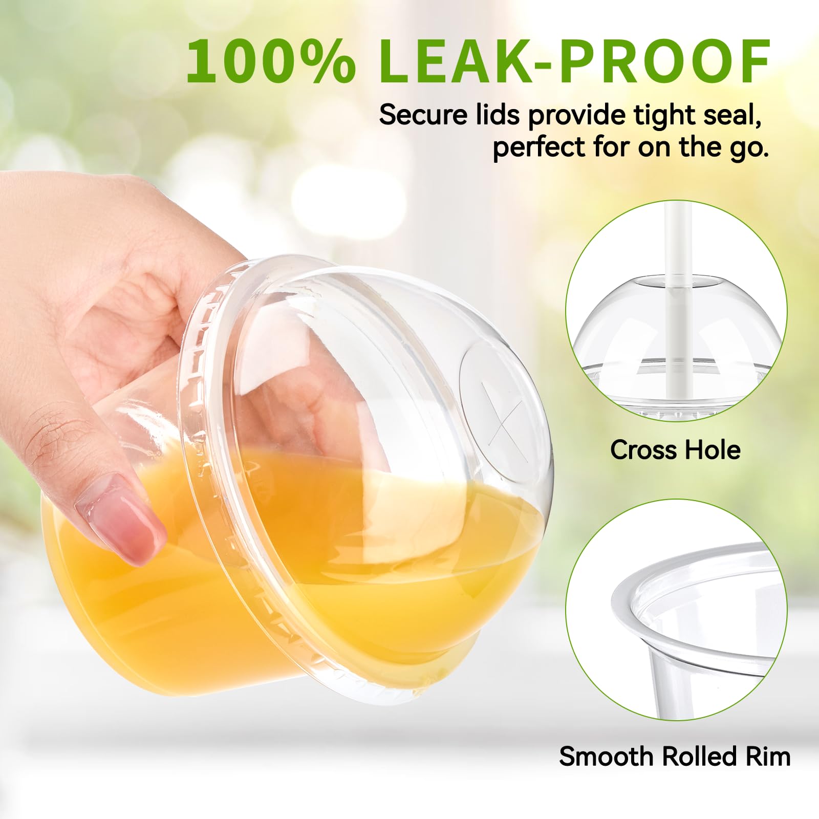 100 Pack 9 oz Clear Plastic Cups with Dome Lids - Disposable Dessert Cups for Yogurt Parfait, Banana Pudding, Ice Cream, Cakes & Party Snacks - Perfect for Birthday Parties, Baby Showers, Weddings & Catering Events