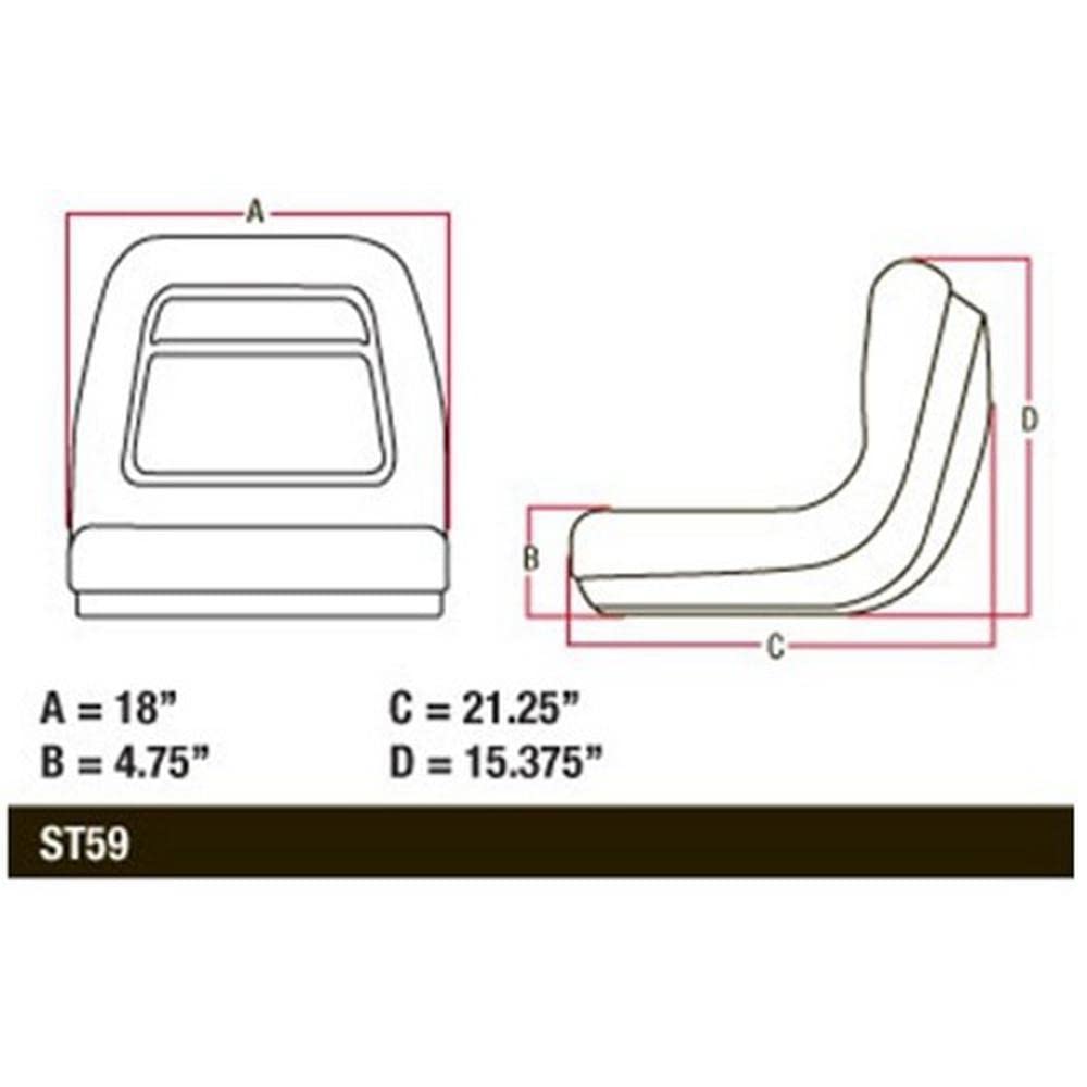 High Back Yellow Seat AM108058 - Replacement for John Deere 655 755 855 955 4200 4300 4400 Tractors | Durable Aftermarket Tractor Seat | Perfect for Farming, Landscaping & Agricultural Use