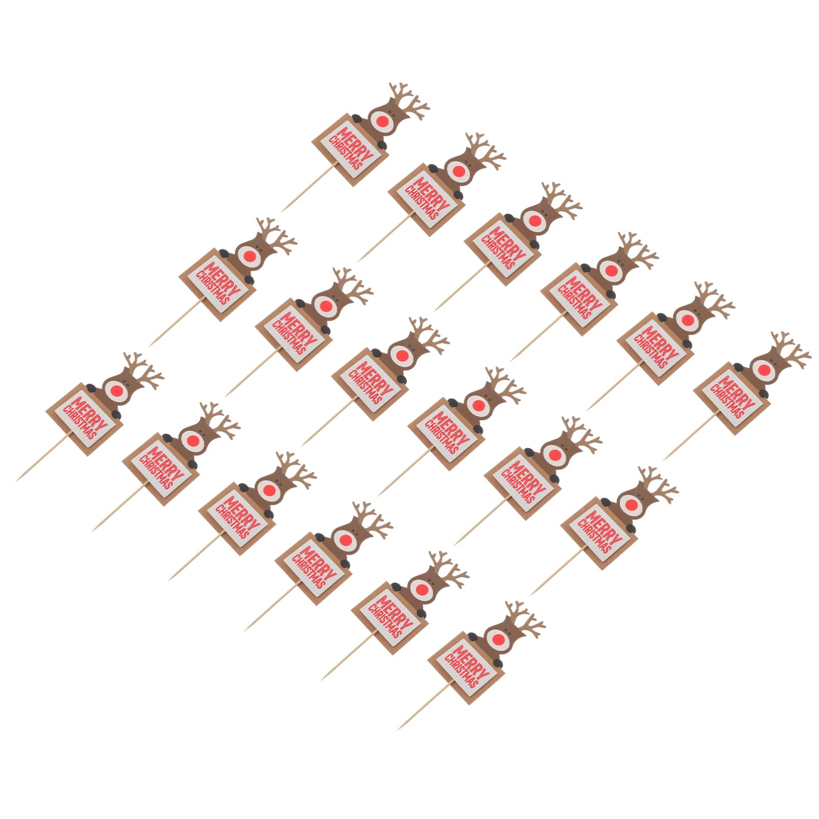 20Pcs Christmas Cake Toppers - Elk Paper Cake Inserts, Cupcake Decorations & Baking Supplies for Holiday Parties | Perfect for Christmas Desserts, DIY Baking & Festive Celebrations