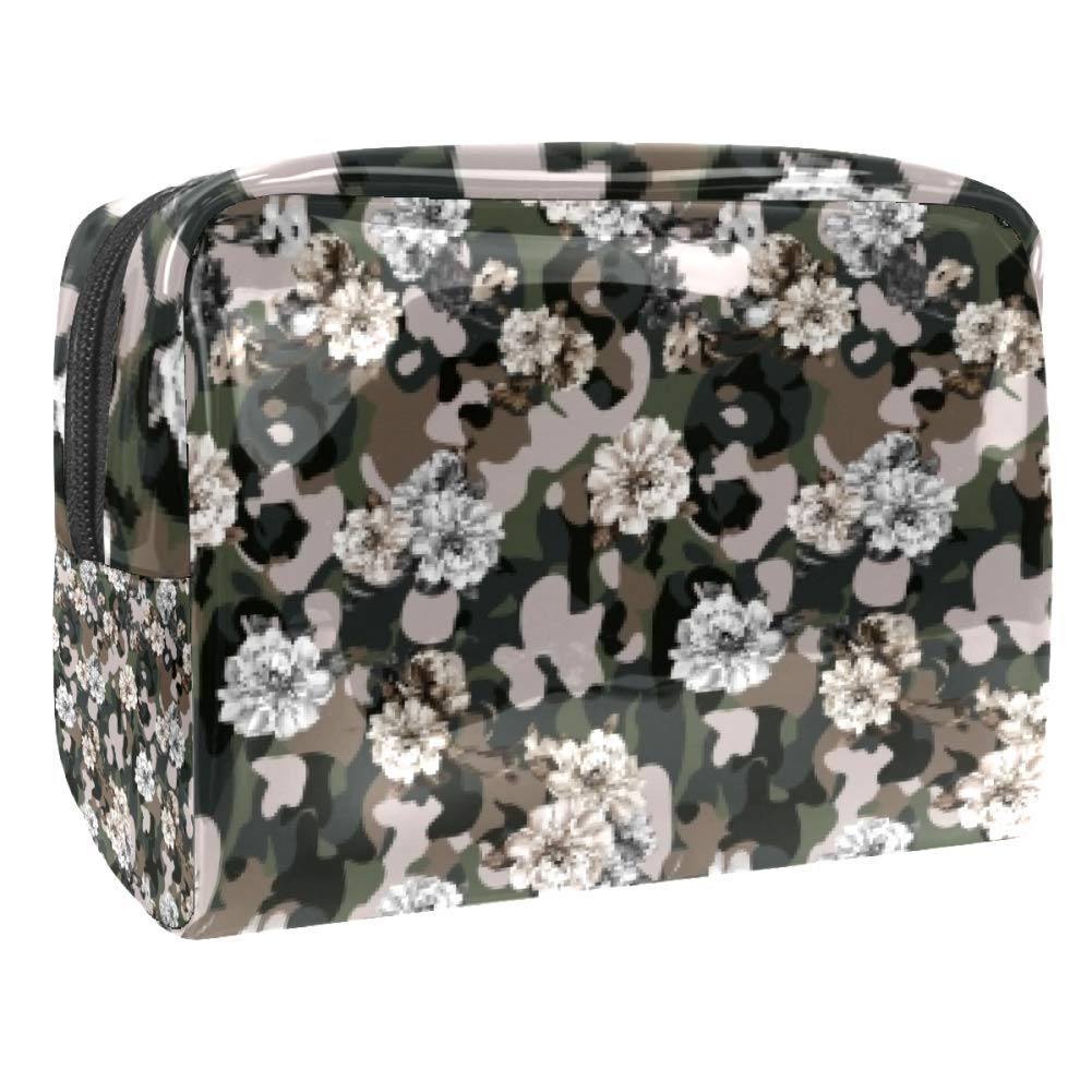 Portable Makeup Bag with Zipper - Travel Toiletry Organizer for Women | Waterproof Cosmetic Pouch | Perfect for Travel, Gym & Daily Use | Floral Design