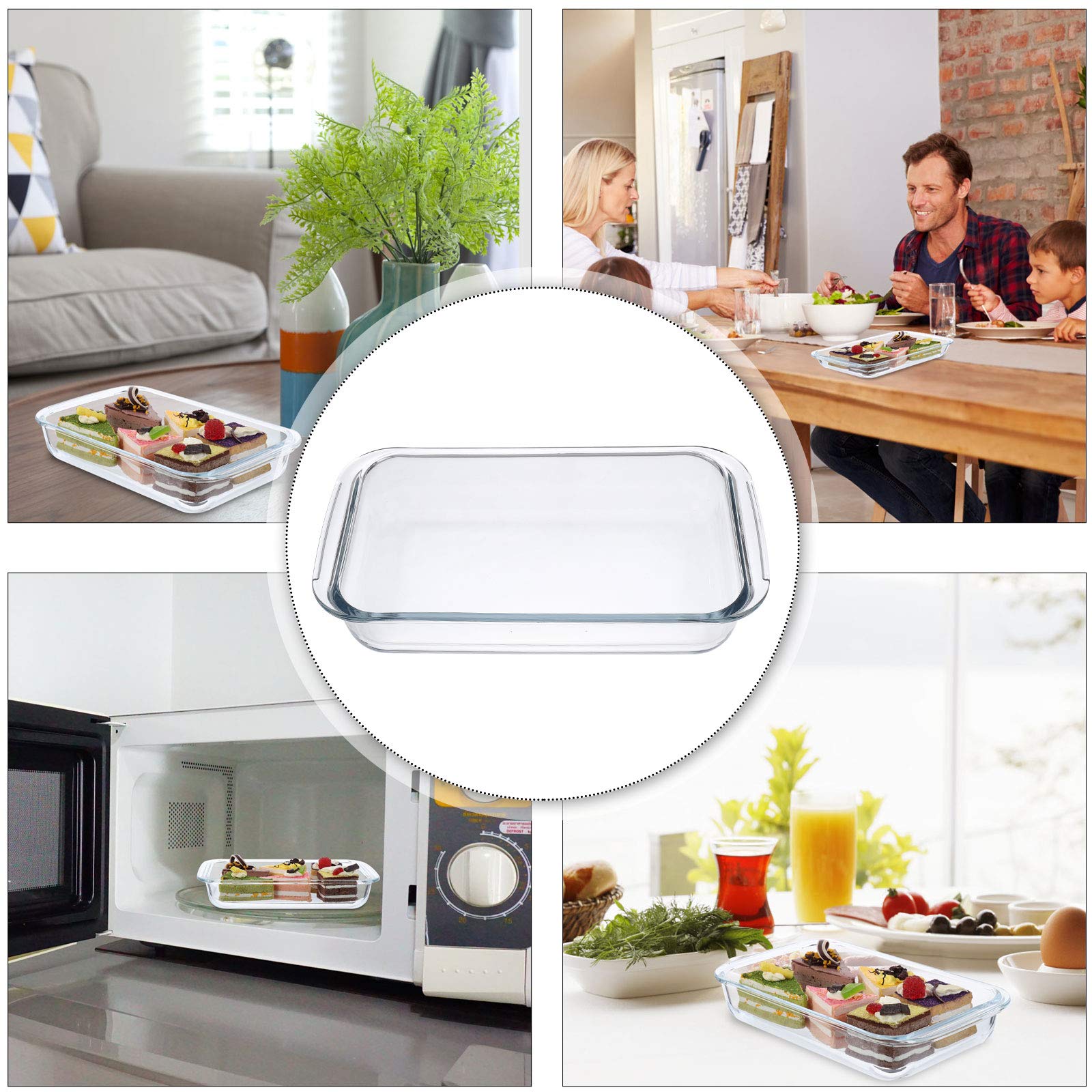 DOITOOL 9-Inch Transparent Glass Pie Pan - Portable Baking Dish for Pies, Quiches & Desserts - Durable & Heat-Resistant Bakeware for Home & Professional Use - Perfect for Thanksgiving, Christmas & Holiday Baking