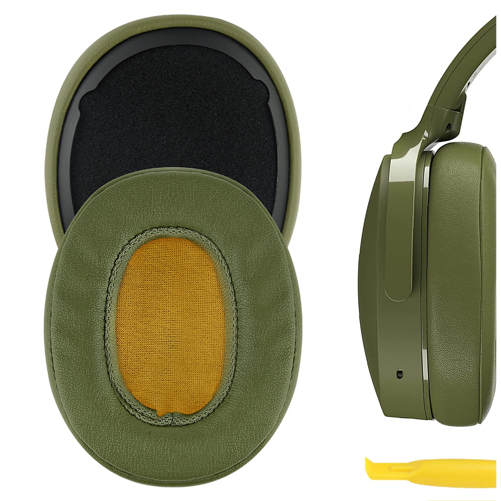 Geekria QuickFit Replacement Ear Pads for Skullcandy Venue Wireless ANC Headphones - Premium Noise Cancelling Earpads Cushions & Ear Cups Cover Repair Parts (Green) - Perfect for Travel, Work & Gaming Comfort