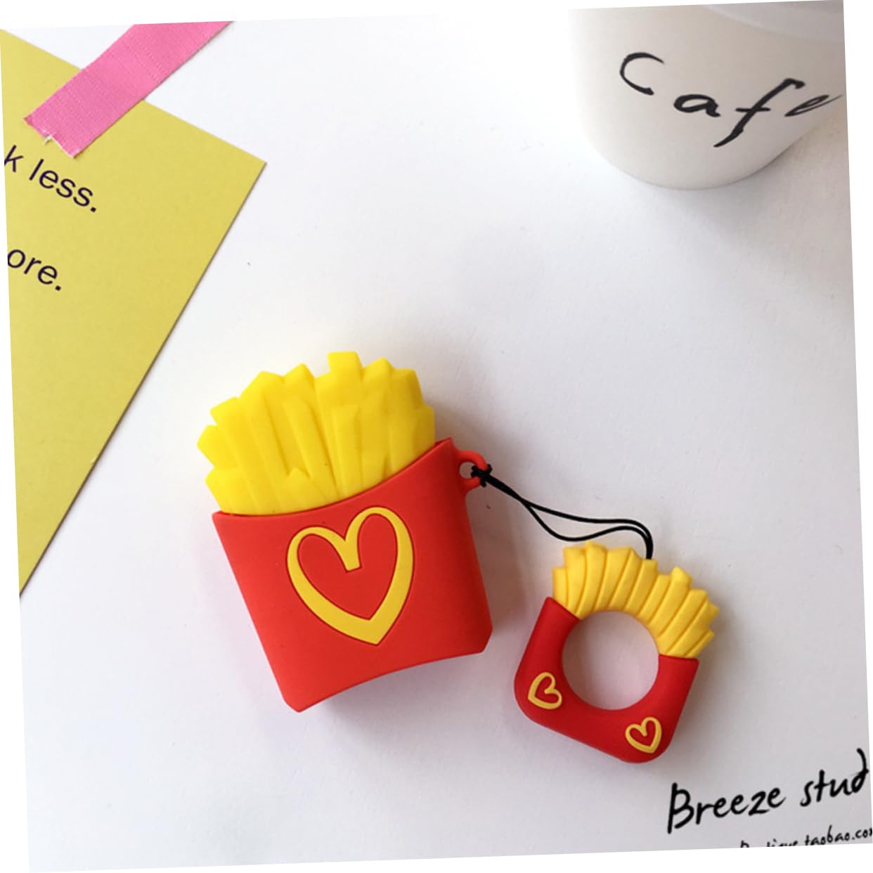 Artibetter 3-Piece French Fries Keychain Earphone Case - Cute Earbuds Protective Holder for AirPods, Headphones & Wireless Earbuds | Perfect for Travel, Gym & Daily Use