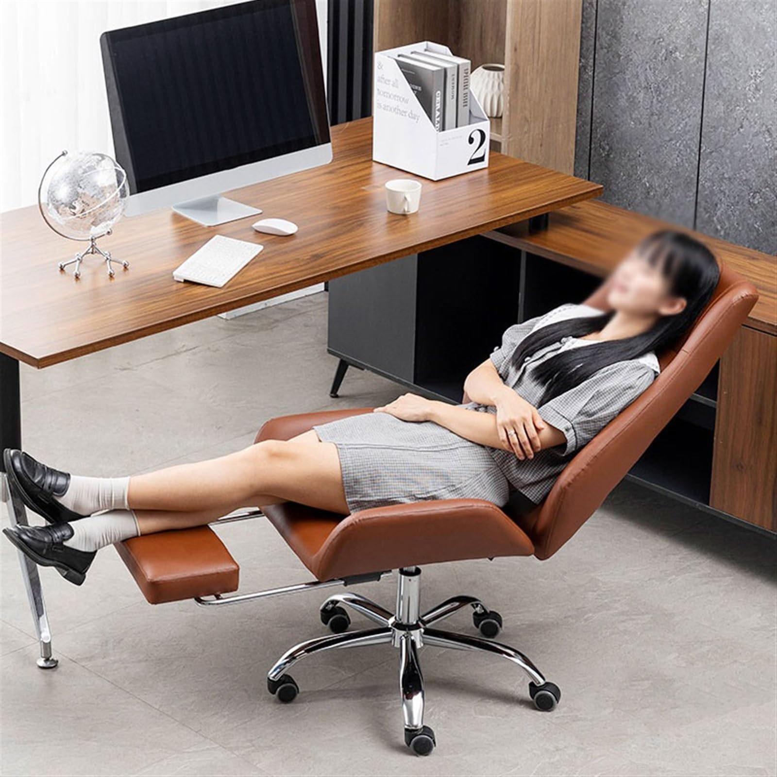 Premium Ergonomic Office Chair - Adjustable Swivel Computer Desk Chair with Lumbar Support for Home & Conference Use - Comfortable Liftable Seat for Long Sitting Hours