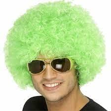 Light Green Curly Afro Wig for Men & Women - Natural Looking Synthetic Hair for Cosplay, Halloween & Costume Parties