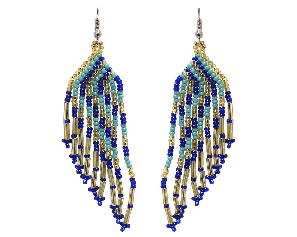 Handmade Boho Angel Wing Fringe Earrings for Women - Colorful Seed Bead Dangle Earrings | Perfect for Festival, Party & Boho Chic Outfits