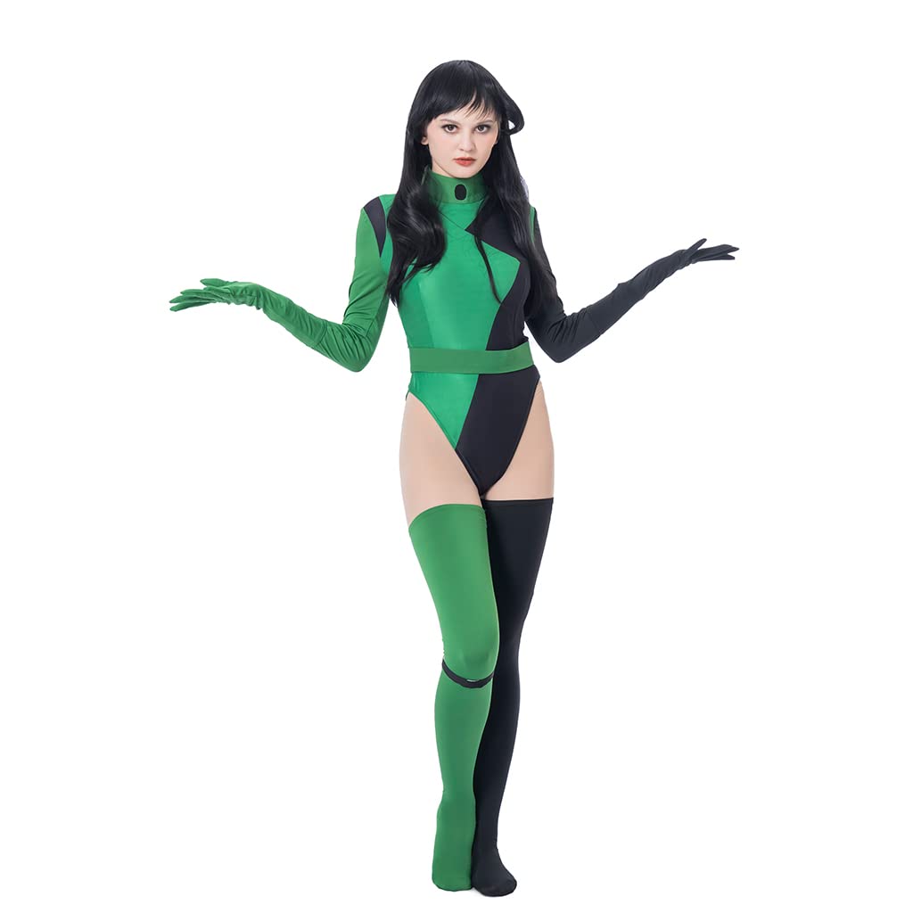 Shego Cosplay Costume - Green Full Bodysuit Jumpsuit for Halloween & Comic Con | Perfect for Cosplay, Halloween Parties, and Themed Events