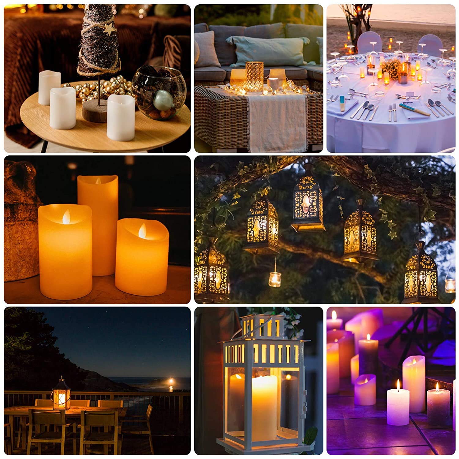 Flameless LED Candles Set of 12 - Waterproof for Indoor & Outdoor Decor