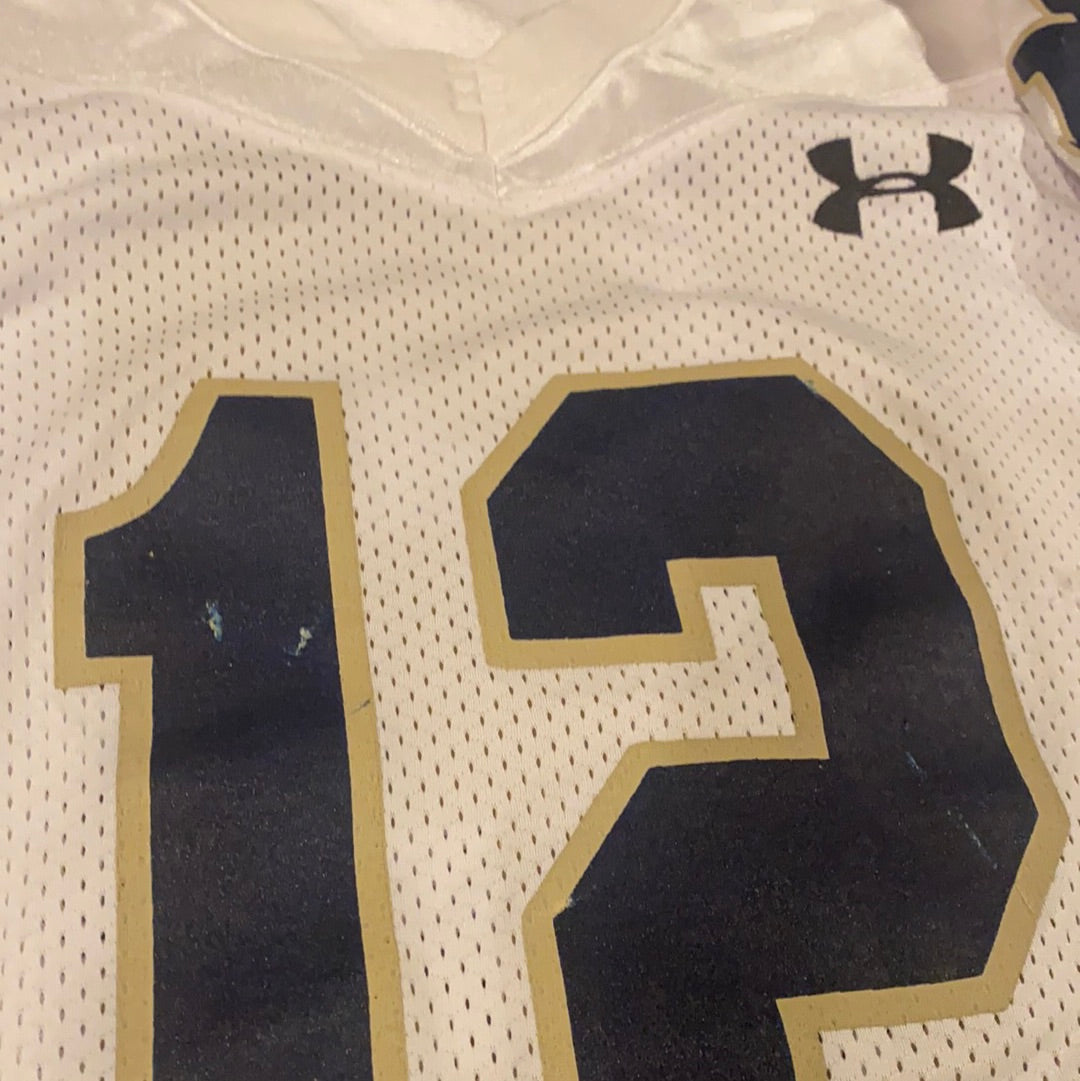 Authentic Under Armour Notre Dame Football Game Jersey #12 - Practice Worn Collectible for Fans & Sports Memorabilia Enthusiasts - Perfect for Game Day, Tailgating & Display