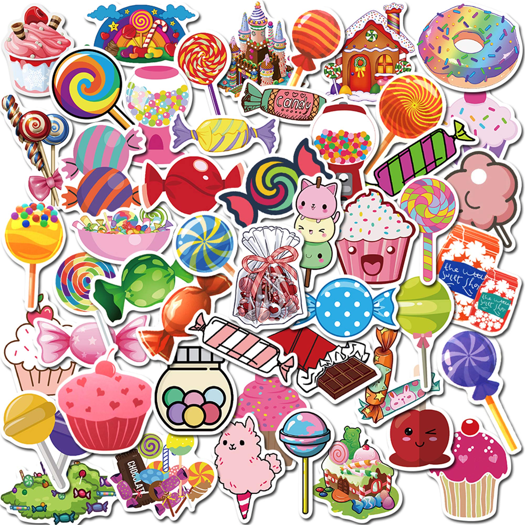 50Pcs Cute VSCO Vinyl Laptop Stickers - Waterproof Candy Stickers for Water Bottles, Laptops & Journals - Perfect for Girls, Teens & DIY Crafts - Fun for School, Parties & Room Decor