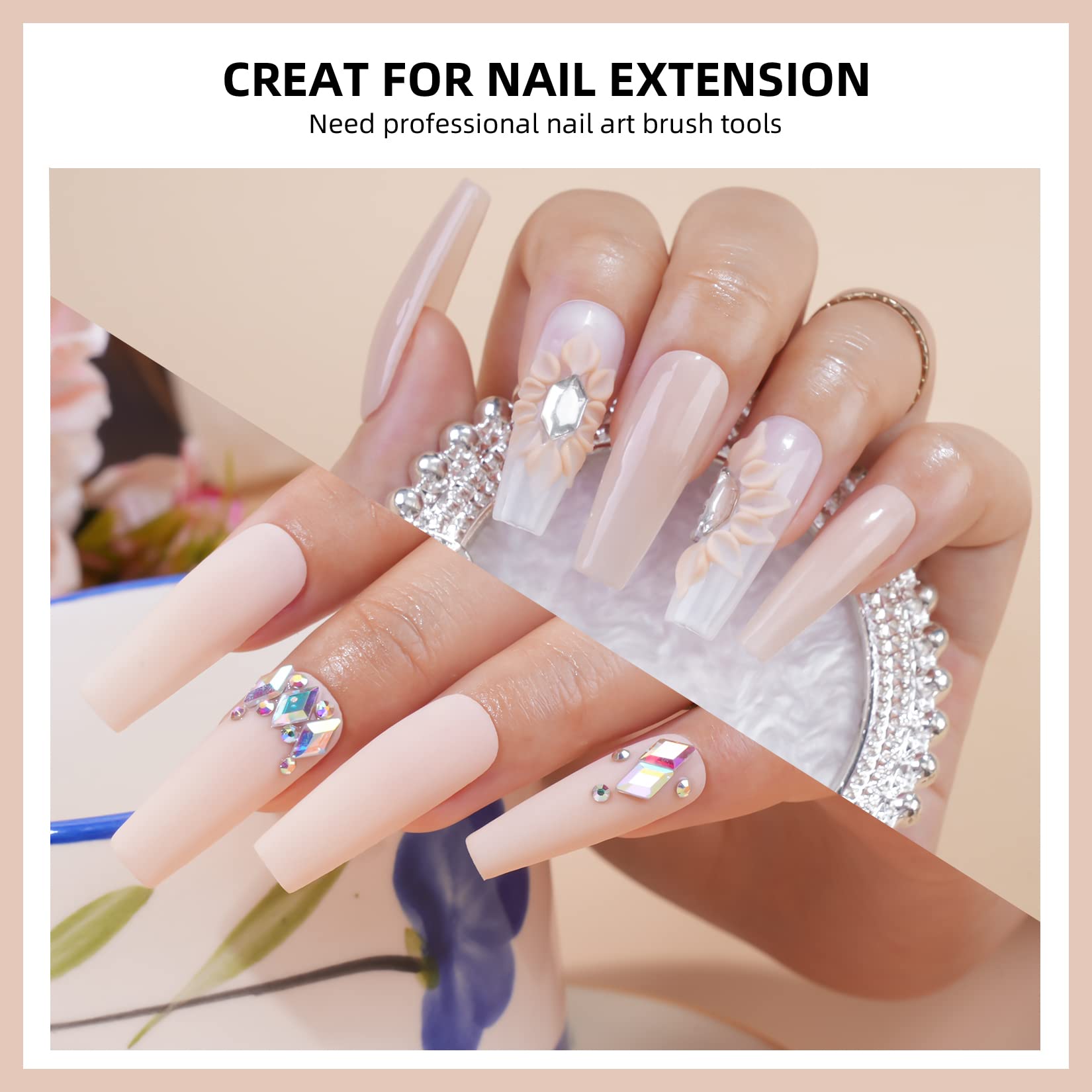 Morovan Nude Pink Acrylic Powder 2oz - Professional Polymer Nail Powder for Acrylic Nail Extensions, Sculpting & Carving | Perfect for Salon, Home Manicures & Nail Art Designs