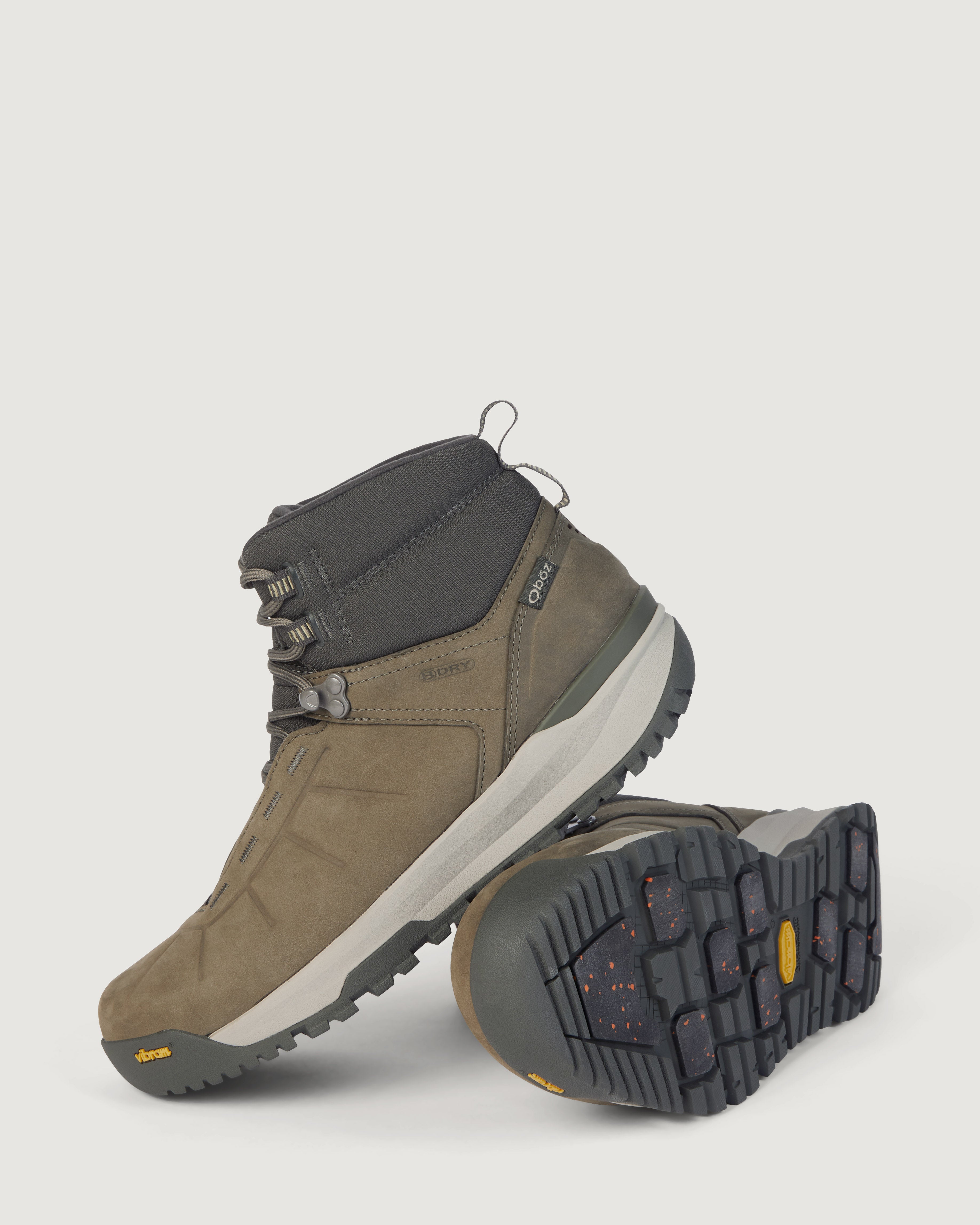 Oboz Andesite Men's Mid Insulated Waterproof Hiking Boots - Thunder Gray for Outdoor Adventures & Winter Trekking