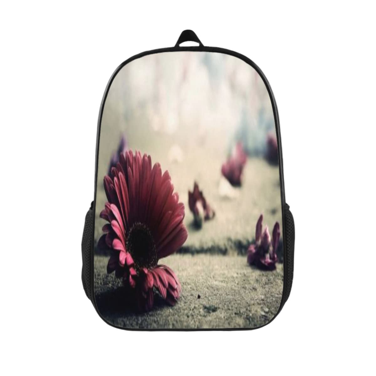 **Purple Flower School Backpack Set - Durable Outdoor Travel & Hiking Backpack for Boys & Girls - Perfect for School, Camping & Daily Use**