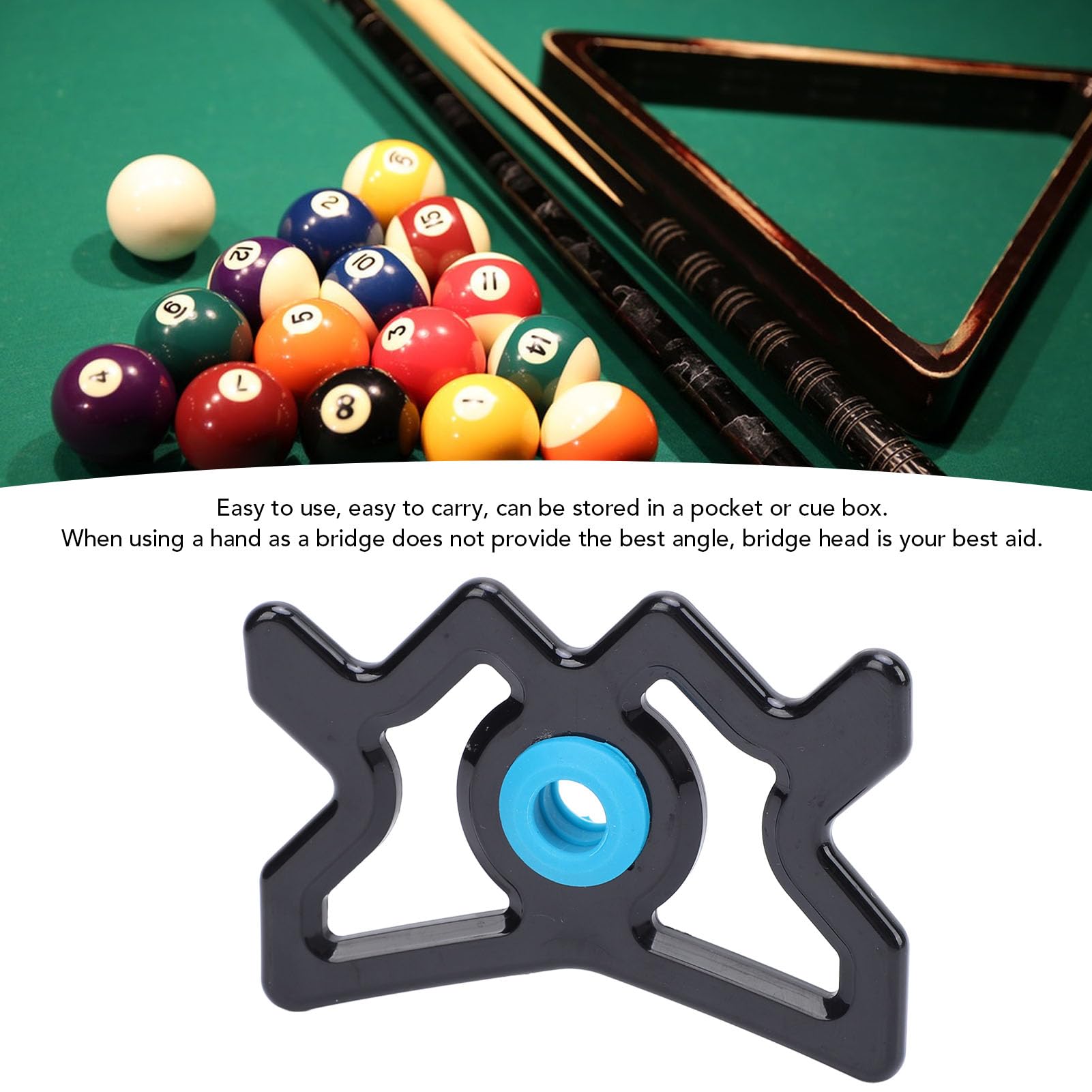Fockety Pool Billiard Cue Bridge Head - Sturdy Plastic Adjustable Height Non-Slip Bridge Head for Pool Cues - Easy Install & Remove - Perfect for Bars, Game Rooms, and Home Pool Tables