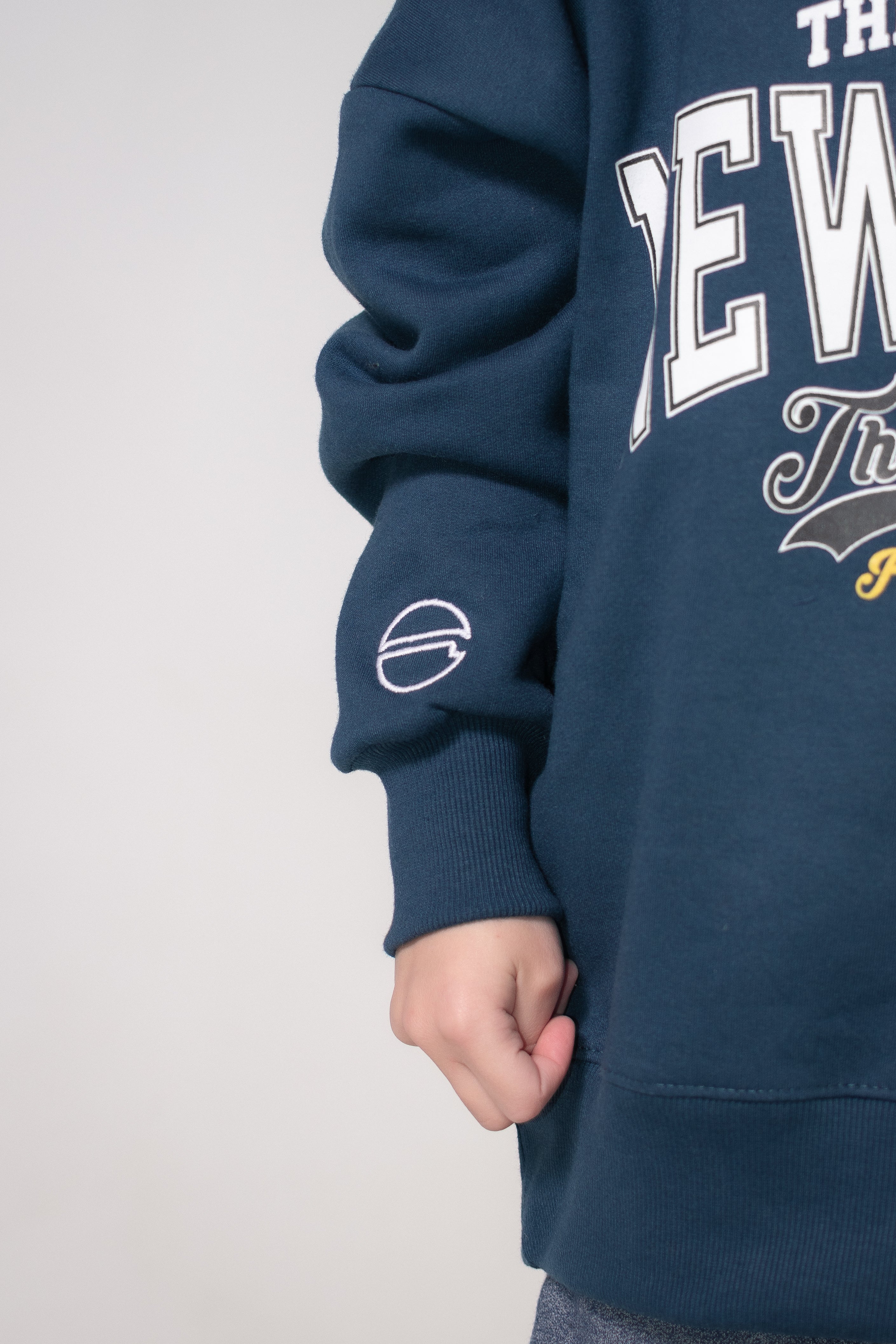 Oversized Kids Varsity Jacket - Blue Denim Baseball Style Coat for Boys & Girls | Perfect for School, Sports & Casual Outfits
