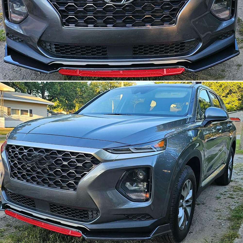4Pcs Universal Front Bumper Lip Body Kit - ABS Glossy Black Front Lip Spoiler & Diffuser for Most Cars & Trucks - Enhance Style & Aerodynamics for Street Racing & Car Shows