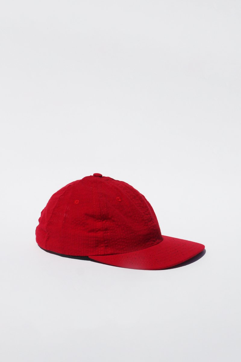 Lite Year Six Panel Seersucker Cap - Red | Lightweight Summer Hat for Men & Women | Perfect for Outdoor Activities, Beach, and Casual Wear