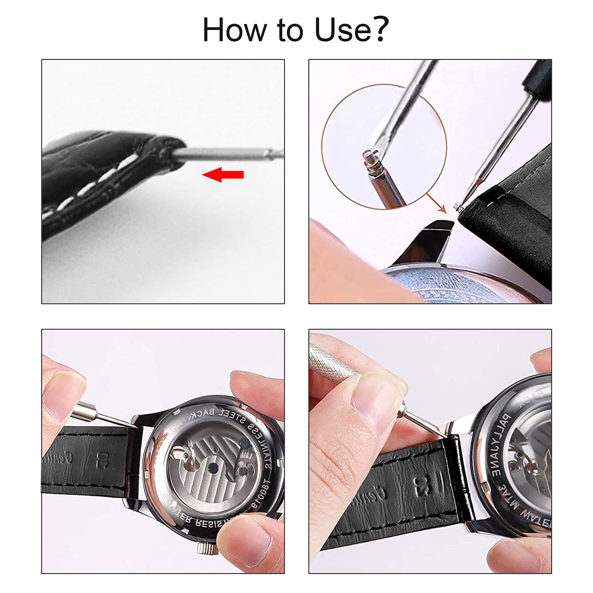 **Professional Spring Bar Tool Kit for Watch Band Repair - Includes 3 Extra Tips & 40 Heavy-Duty Stainless Steel Pins - Perfect for Watch Strap Replacement, Maintenance & DIY Watch Repair**