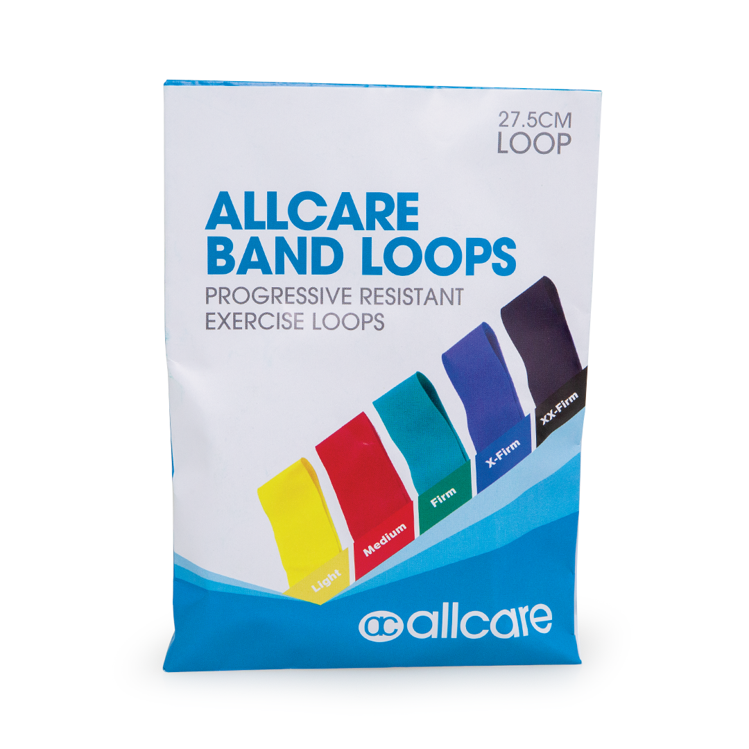 66Fit AllCare Exercise Resistance Band Loop - 100cm Latex Stretch Bands for Strength Training, Yoga, Pilates & Home Workouts - Perfect for Fitness, Physical Therapy & Rehabilitation