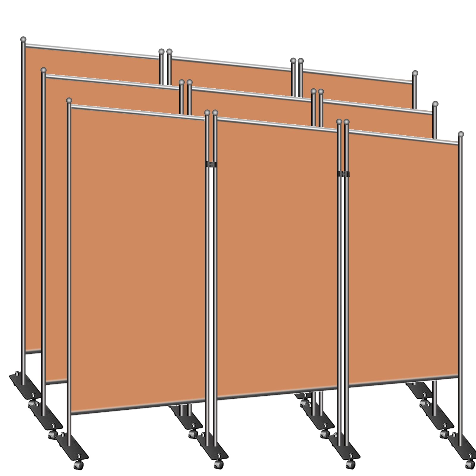 TWSOUL 3-Panel Folding Room Divider with Wheels - 102