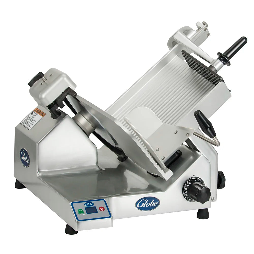 Globe SG13 Manual Meat & Cheese Slicer with 13 Blades - Belt Driven Aluminum Commercial Deli Slicer for Sandwiches, Charcuterie & Food Prep