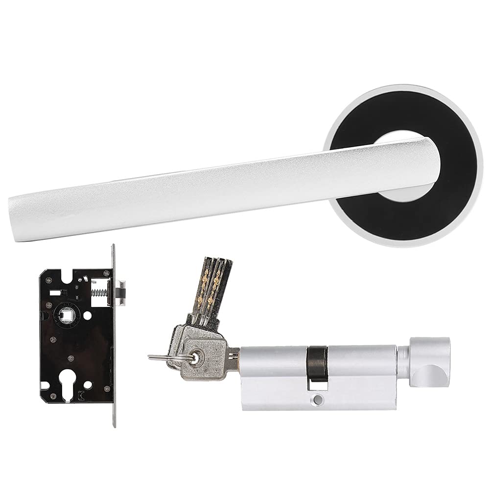 European Style Wooden Door Handle Lock - Space Aluminum Anti-Theft & Silent Door Lock for Bedroom & Bathroom - Perfect for Home Security & Privacy
