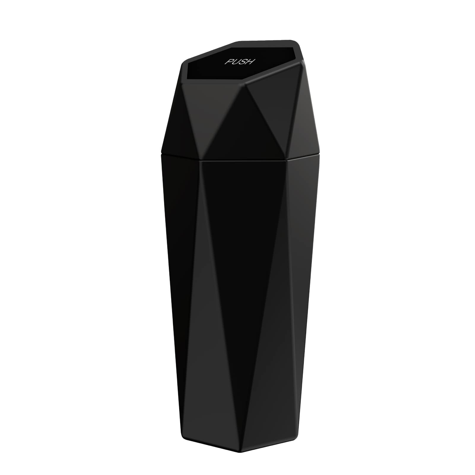 Diamond Design Car Trash Can with Lid - Portable Vehicle Auto Garbage Bin for Car, Home & Office - Leakproof Mini Trash Can for Automotive, Kitchen, Bedroom (1 Pack, Black) | Perfect for Road Trips, Commuting & Office Organization