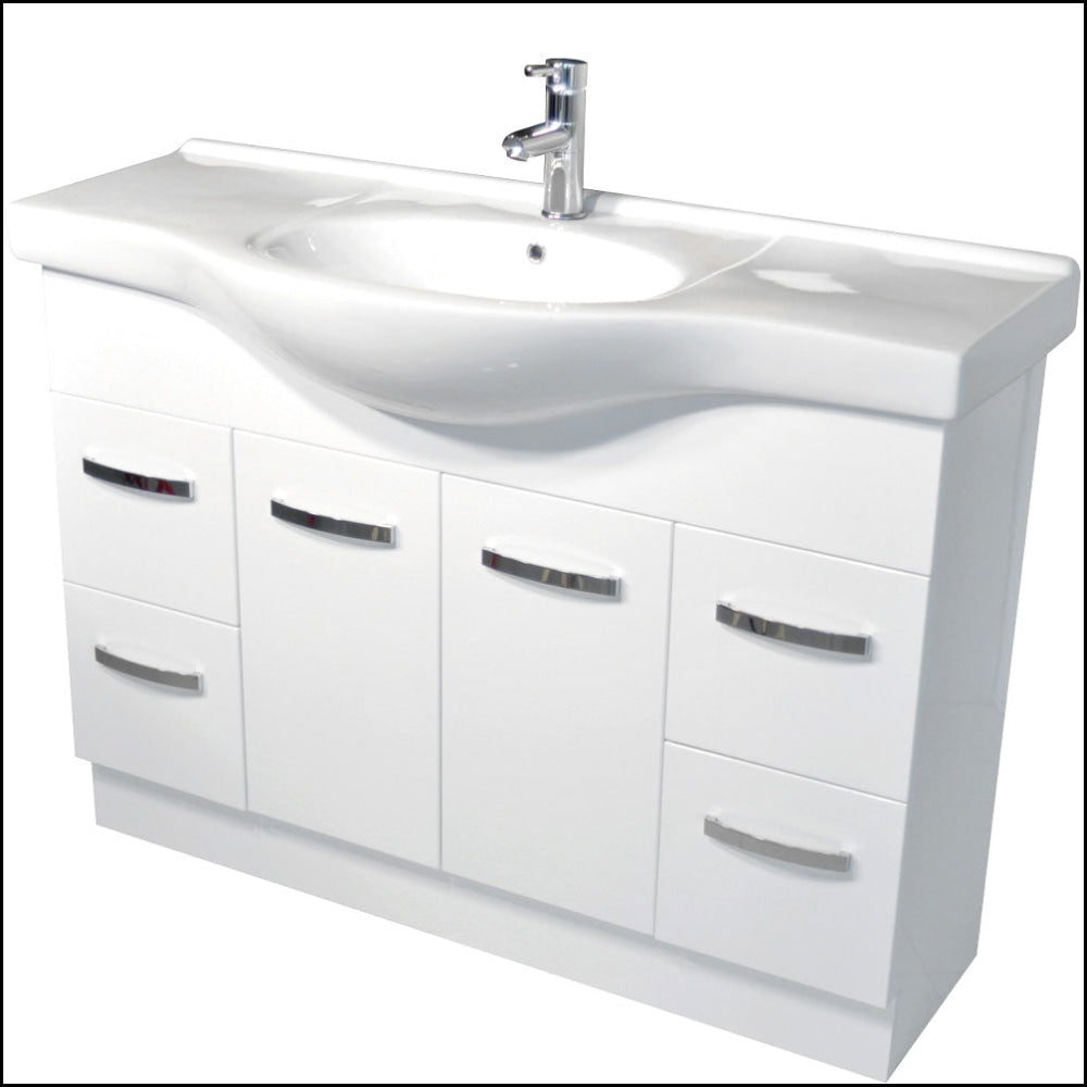 Fienza Antonio 120EKW 1200mm White Bathroom Vanity Unit with Solid Wood Doors - Perfect for Modern Bathroom Renovation and Home Upgrade