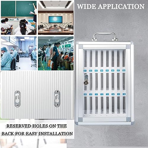 36-Slot Metal Phone Locker with Numbered Keys - Secure Storage Cabinet for Cell Phones in Classrooms, Exams & Workplaces (Silver) | Ideal for Schools, Offices and Factories to Prevent Phone Theft