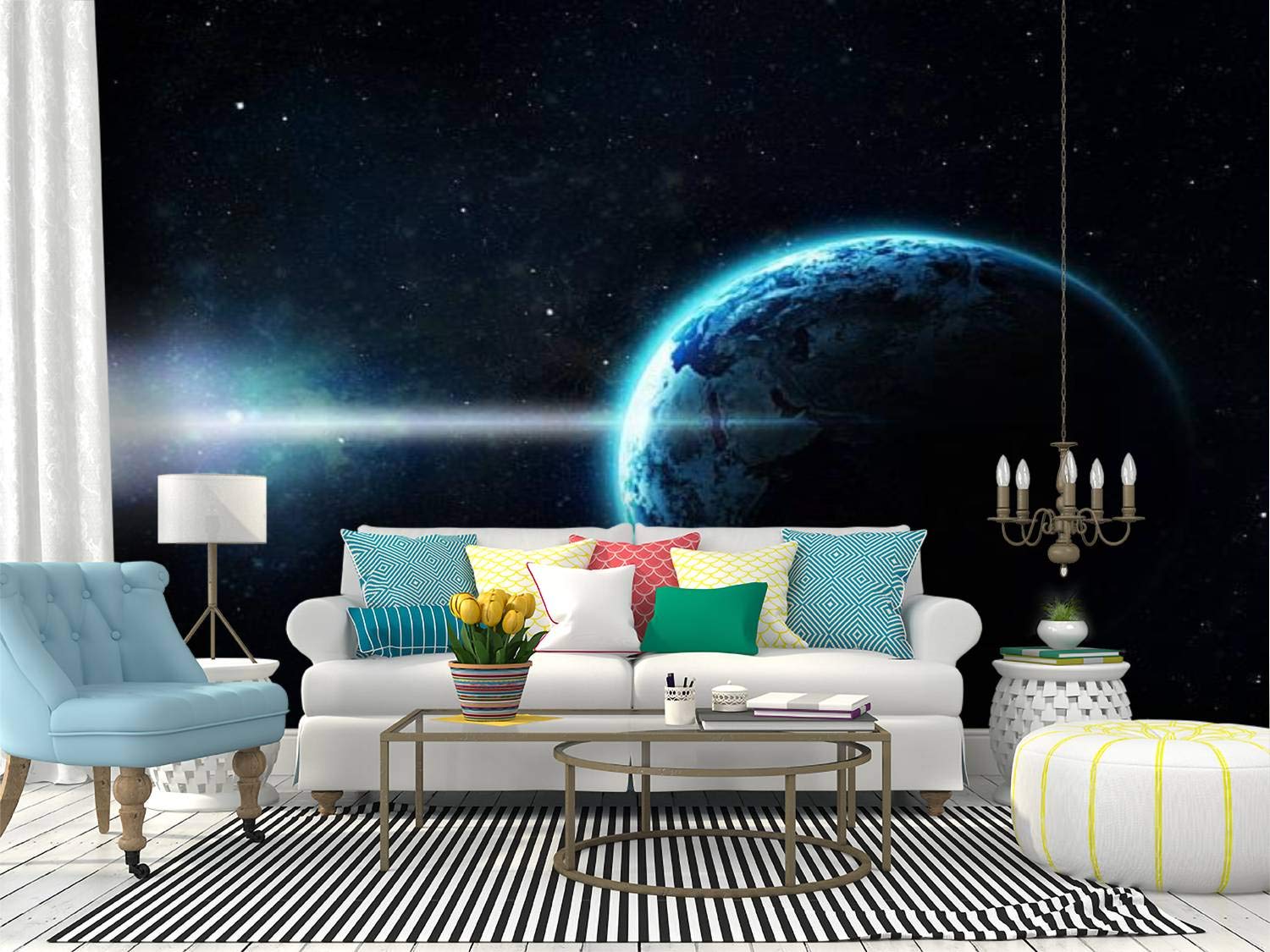 SKIWA Galaxy Peel and Stick Wallpaper - Self-Adhesive Removable Wall Mural for Home Decor | Space-Themed Wall Covering for Bedroom, Living Room & Nursery