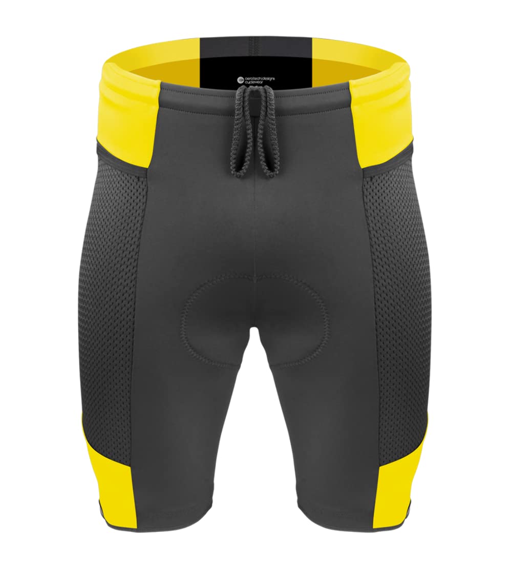 **Men's Gel Touring Padded Bike Shorts - Breathable & Comfortable Cycling Shorts with Innovative Mesh Pockets - Made in USA - Perfect for Road Biking, Mountain Biking & Long-Distance Cycling**