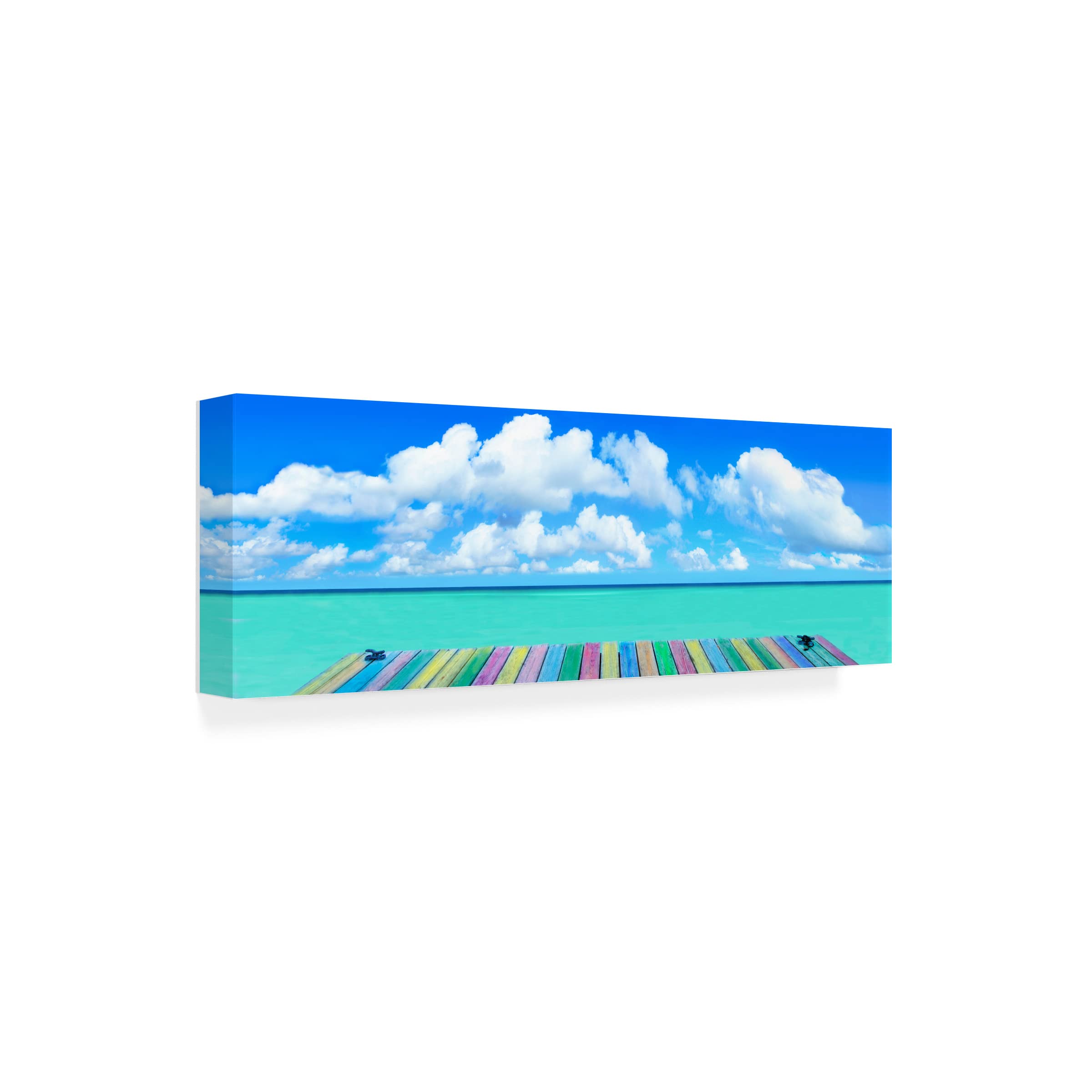 Jack Reed 'Rainbow Deck' Canvas Art Print - 16x47 Inches Modern Wall Decor for Living Room, Bedroom & Office | Trademark Fine Art Collection