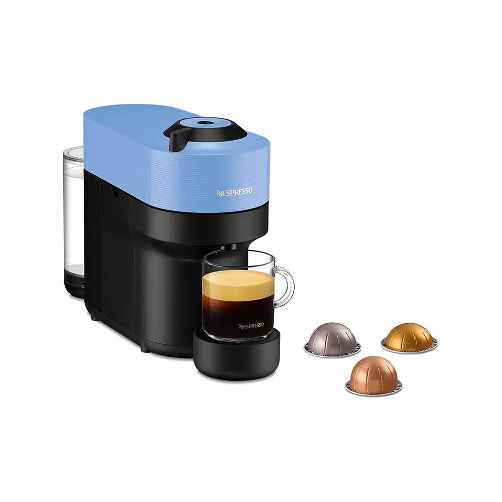Nespresso Vertuo Pop Pacific Blue 110V Coffee Machine - Single Serve Espresso & Coffee Maker for Home & Office Use | Compact Design with Fast Heat-Up | Perfect for Small Spaces & Daily Brewing