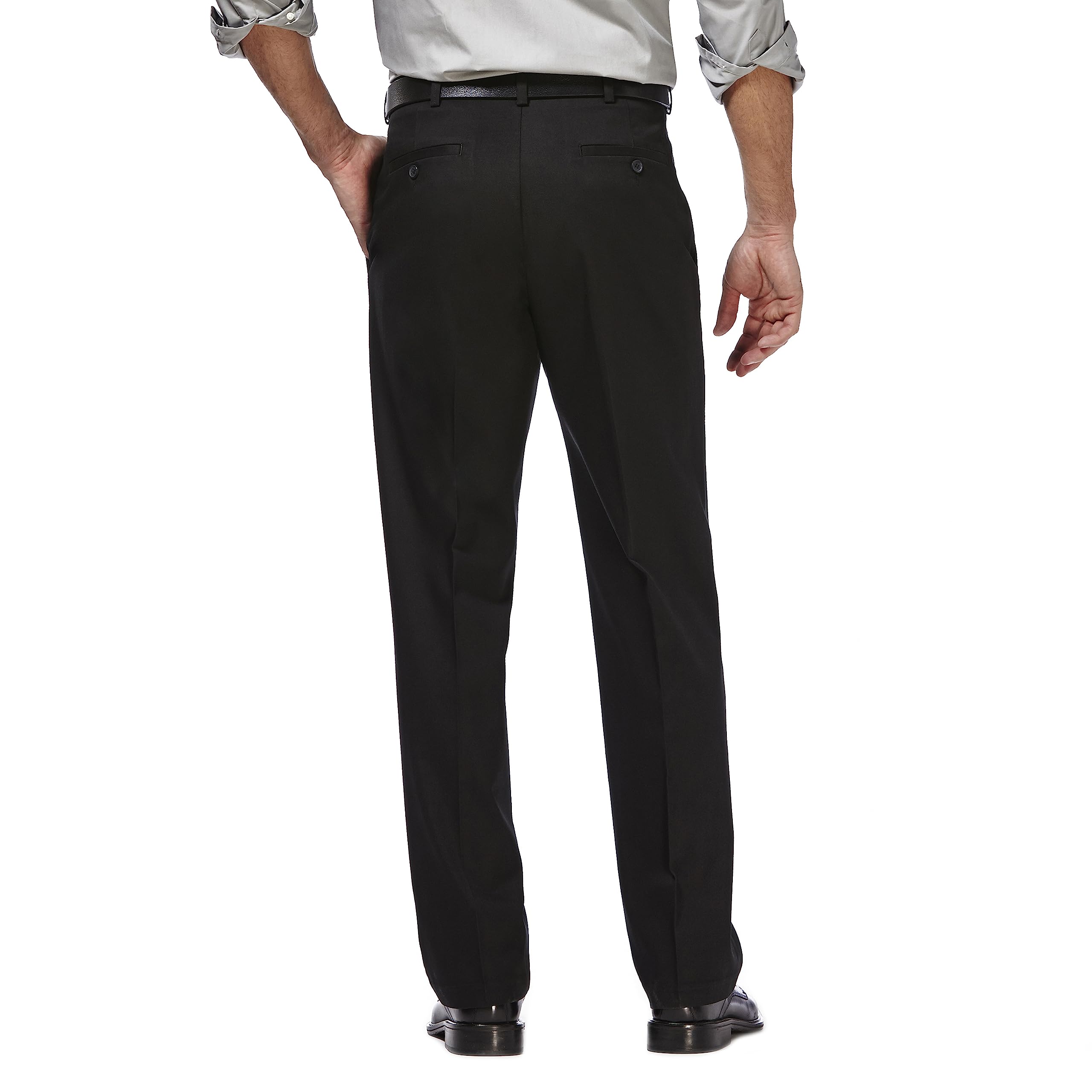 Haggar Men's Premium No-Iron Classic Fit Expandable Waist Dress Pants - Comfortable Office & Business Attire for Professional Men