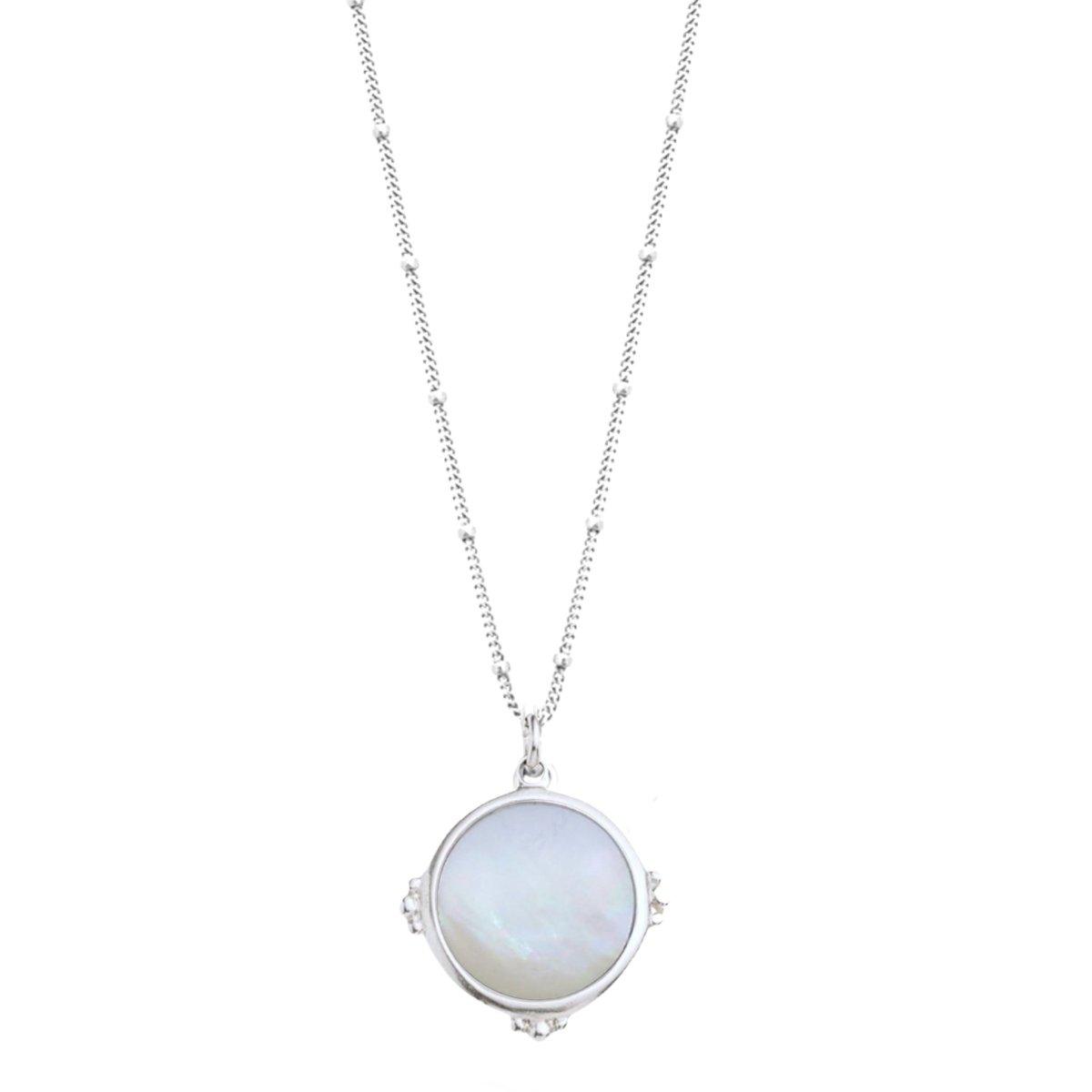 Enchanted Mother of Pearl Necklace - Sterling Silver Pendant for Women - Perfect for Weddings, Parties & Special Occasions