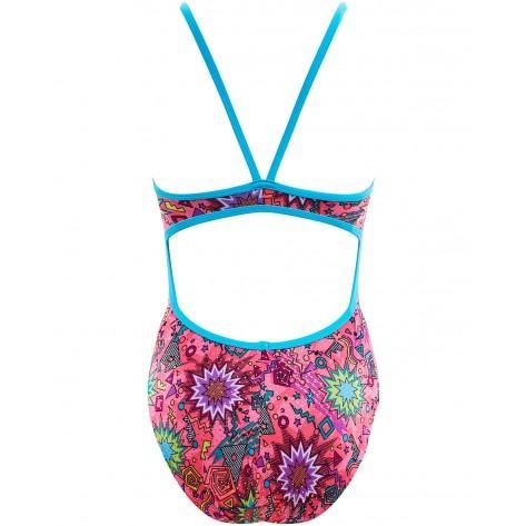 The Finals Dynamite Foil Funnies Girls Flutter Back Swimsuit - Stylish One-Piece Bathing Suit for Beach & Pool Parties, Summer Vacations