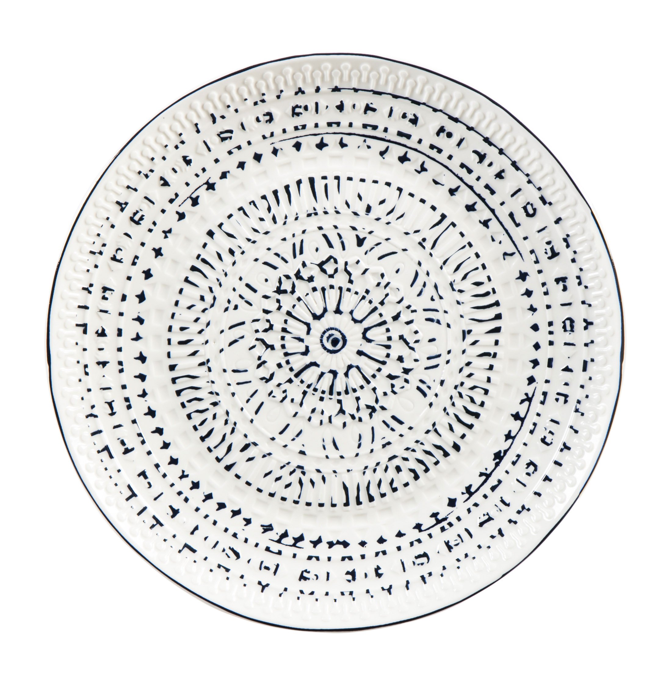 Cypress Home Inkwell Ceramic Plate - Elegant Decorative Serving Dish for Cheese, Appetizers & Desserts | Perfect for Dinner Parties, Weddings & Home Decor