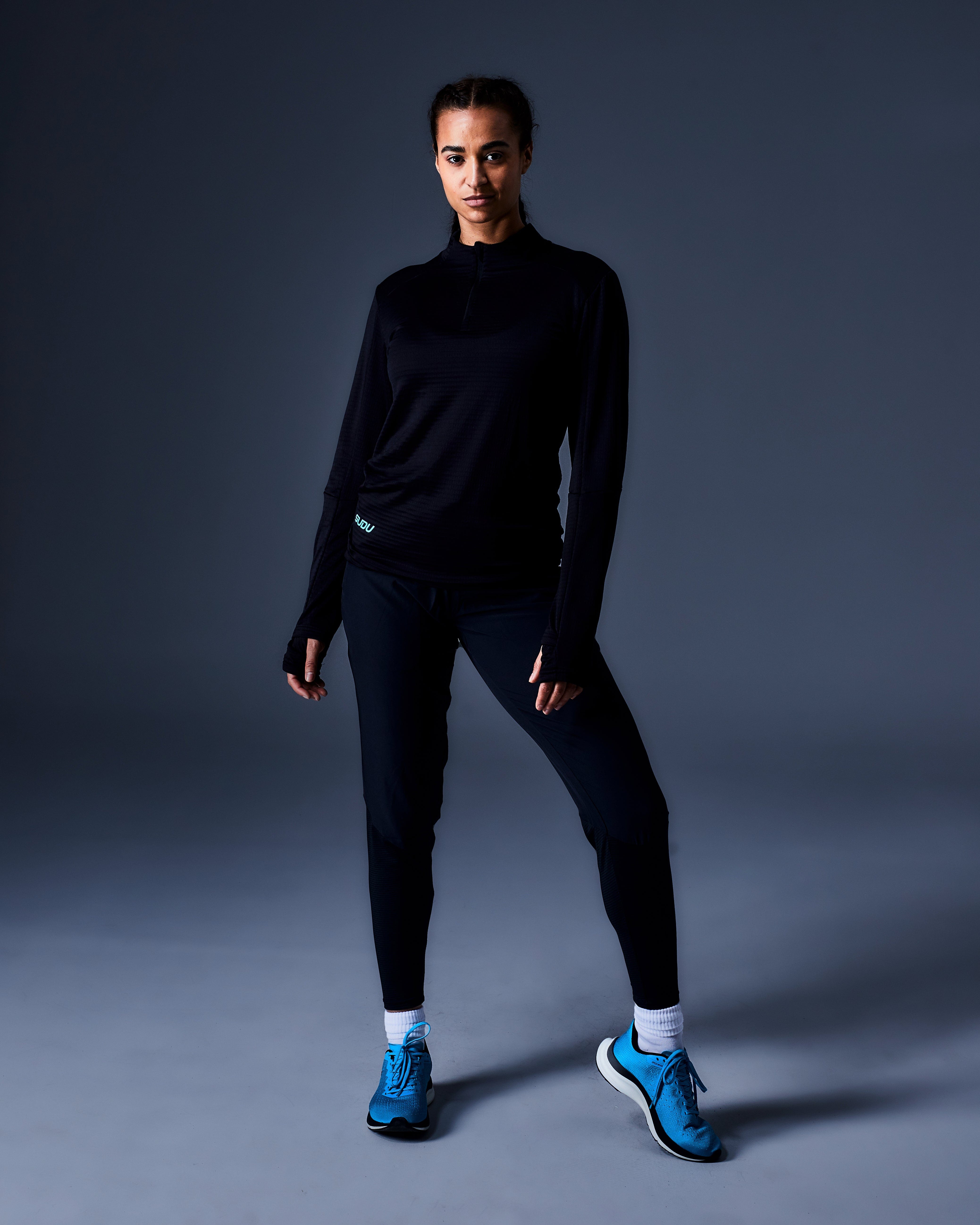 SRP 01 Men's Casual Pants - Black & Light Blue Slim Fit Stretch Comfortable Trousers for Work, Travel & Everyday Wear