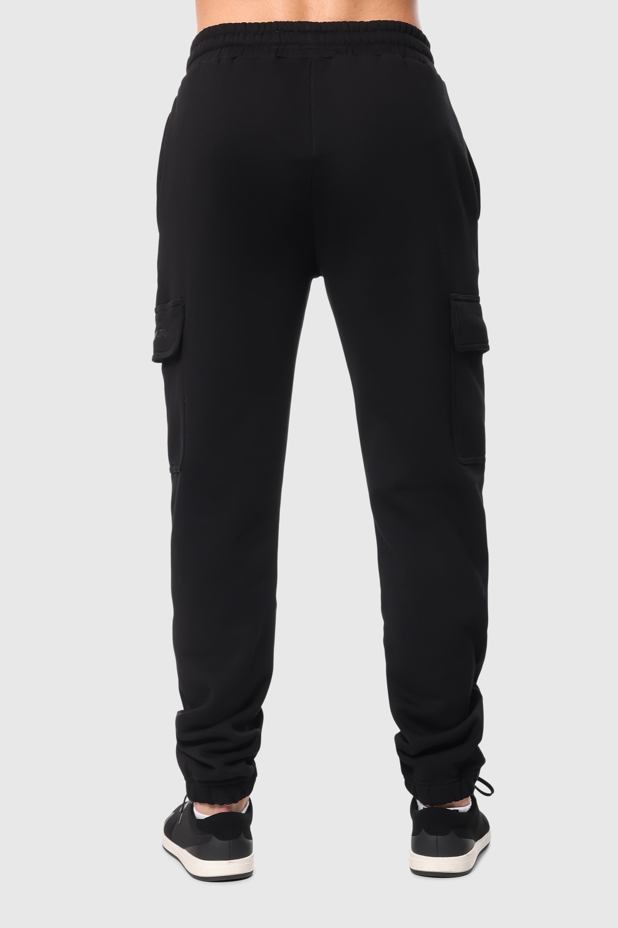 Men's Blackout Cargo Sweatpants - Comfortable Jogger Pants with Multiple Pockets for Outdoor, Workout & Casual Wear
