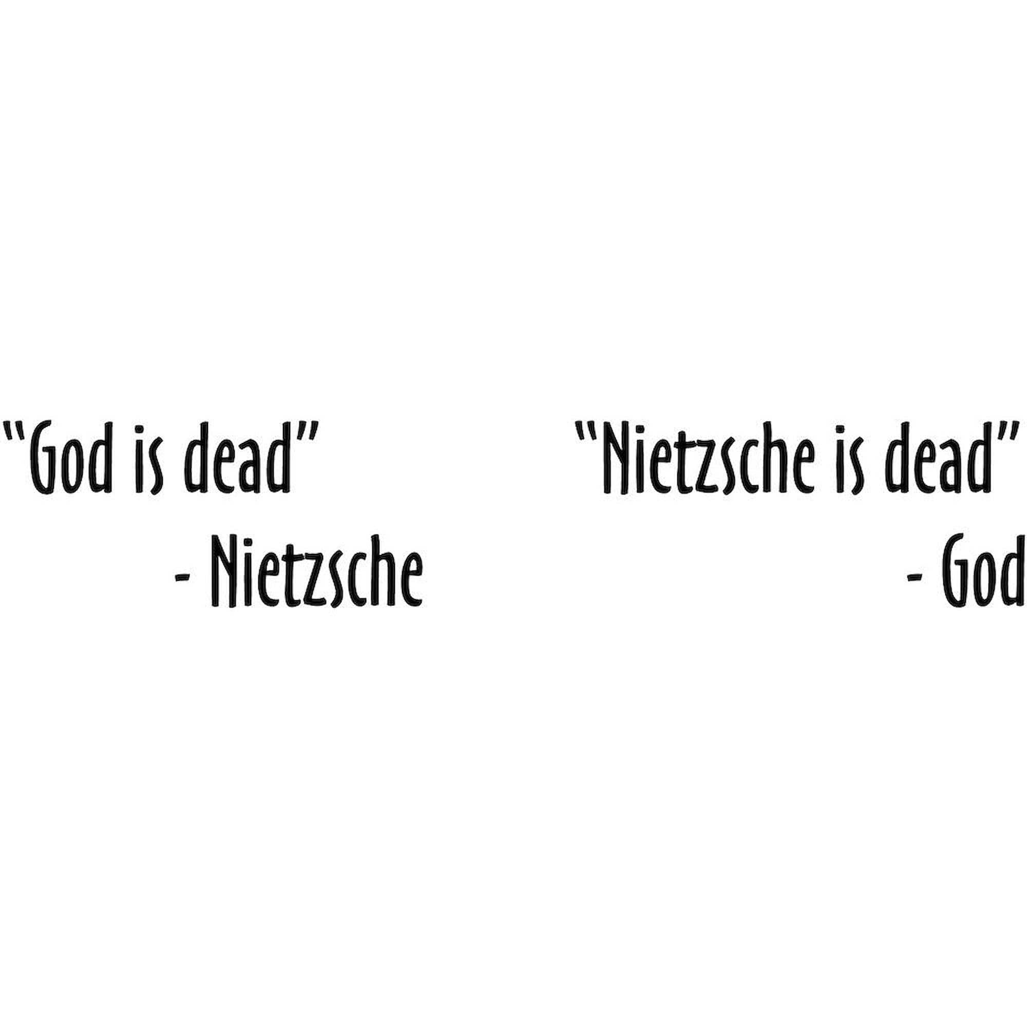 Nietzsche and God Are Dead 11 oz (325 ml) Ceramic Coffee Mug - Funny Philosophy Quote Mug for Coffee Lovers, Office Humor Gift, Perfect for Home, Office & College Use