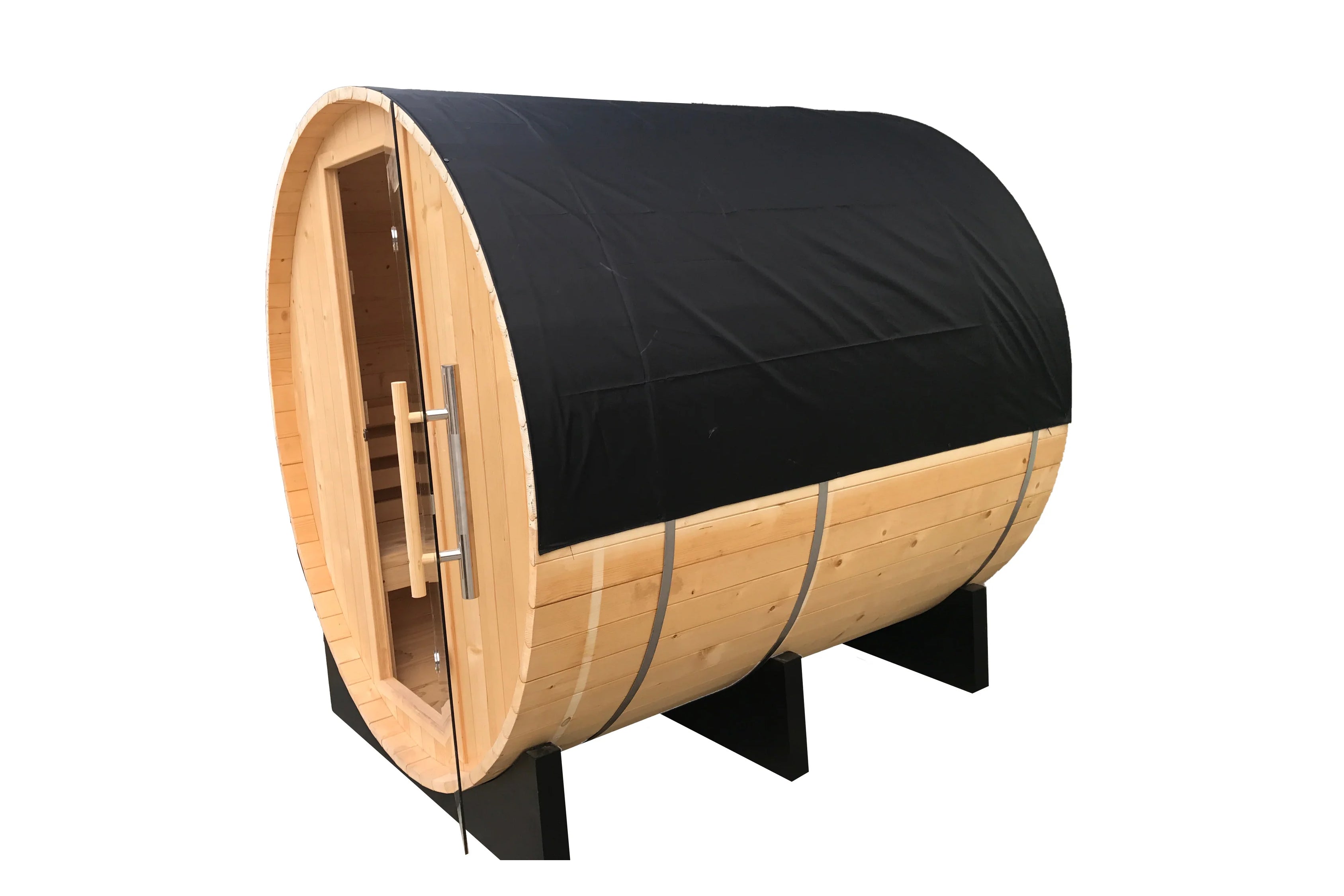 Golden Designs Klosters 6-Person Traditional Barrel Sauna - Outdoor Wooden Sauna for Home, Backyard & Spa Relaxation