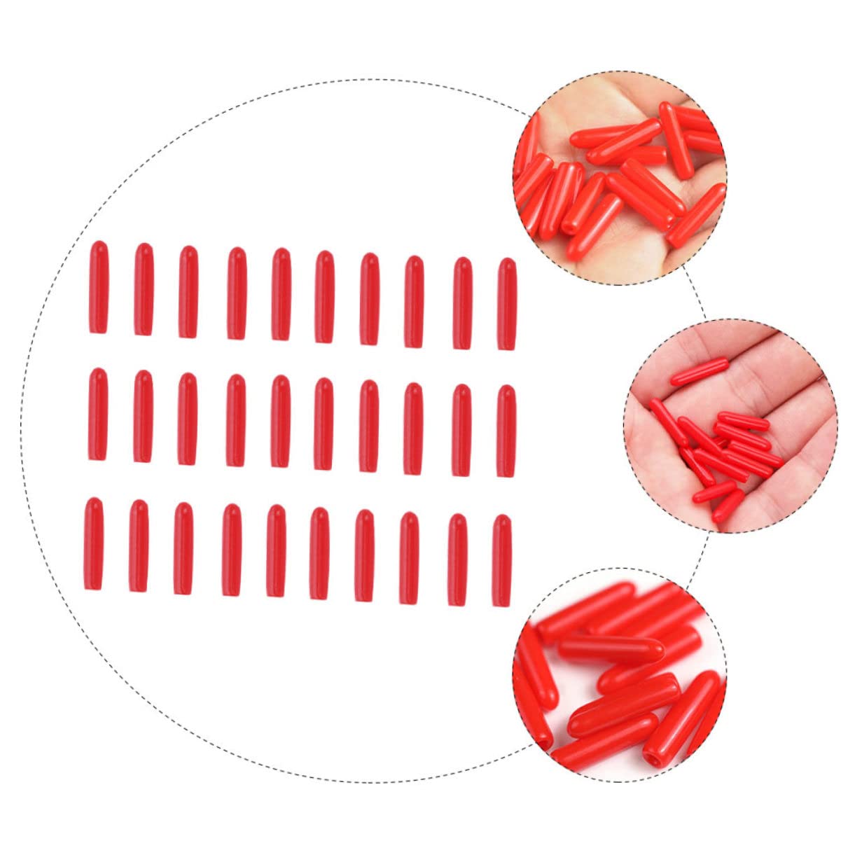 Hemoton 100 Pack Tweezer Tip Guards - Red Protective Covers for Eyebrow & Eyelash Tweezers | Prevents Damage & Extends Lifespan | Perfect for Salons, Home Use & Travel Beauty Kits