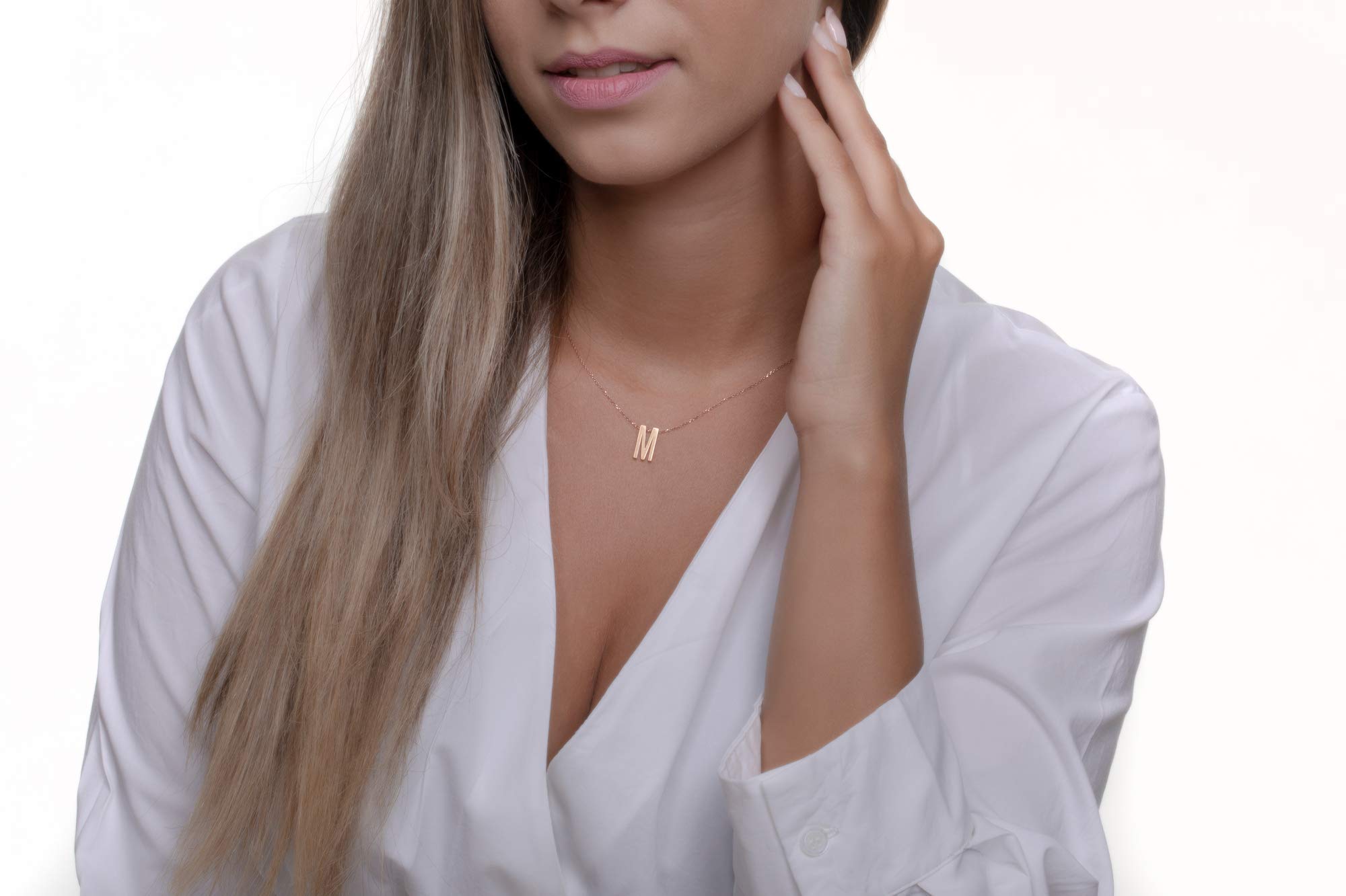 Elegant Personalized Initial Necklace for Women - Solid Gold 9K, 14K & 18K Jewelry Box Gift - Perfect for Birthdays, Anniversaries & Special Occasions